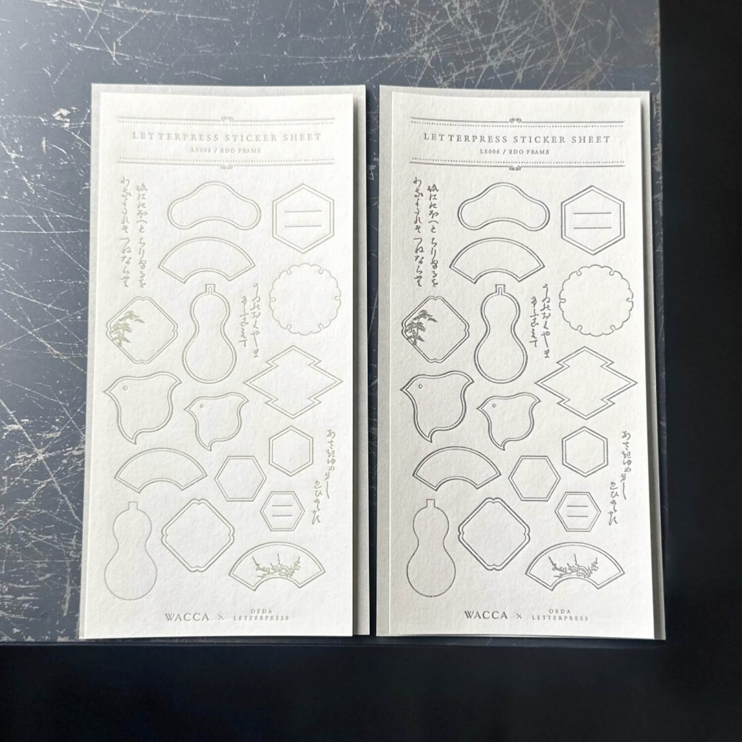 Oeda Letterpress x WACCA JAPAN EDO Frame Sticker Sheet
