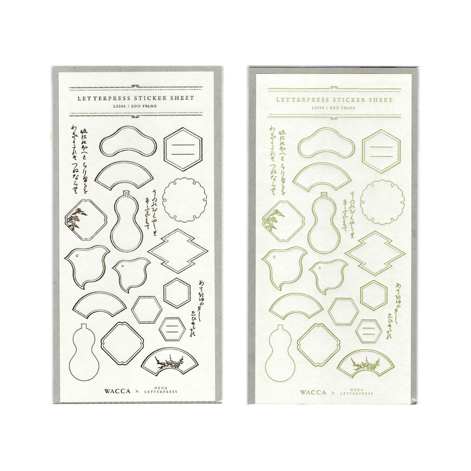 Oeda Letterpress x WACCA JAPAN EDO Frame Sticker Sheet