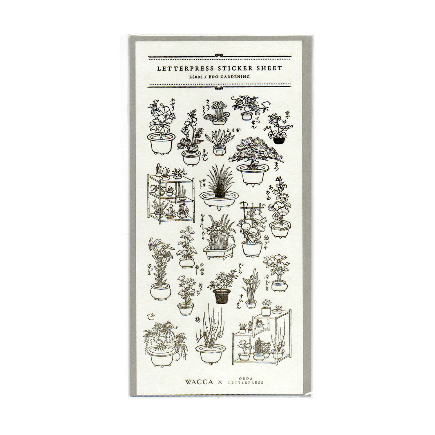Oeda Letterpress x WACCA JAPAN EDO Gardening Sticker Sheet
