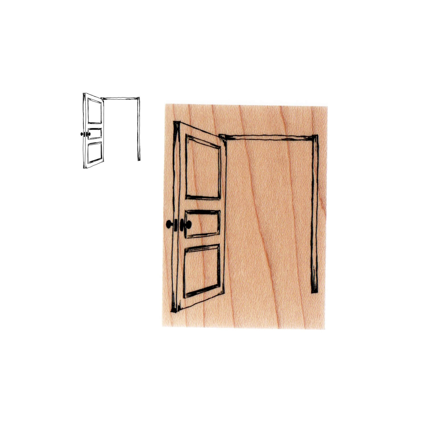 Open Door Rubber Stamp