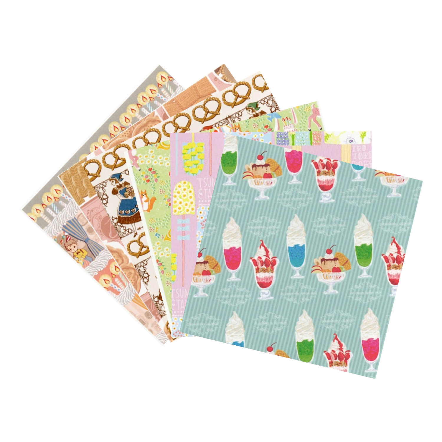Origami Mini Paper Set – Pretzel & Party (60 sheets)