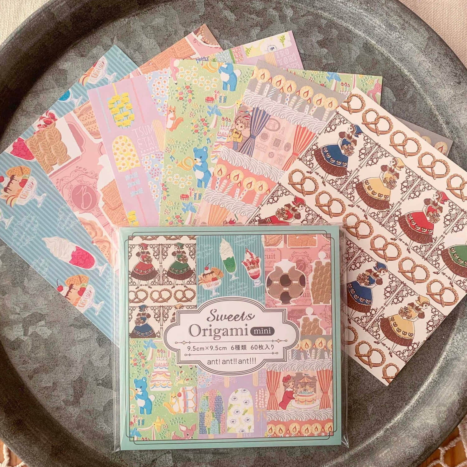 Origami Mini Paper Set – Pretzel & Party (60 sheets)