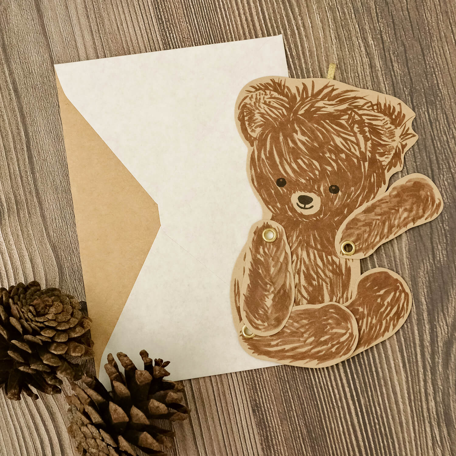 Osoblanco Articulated Bear Card - Brown