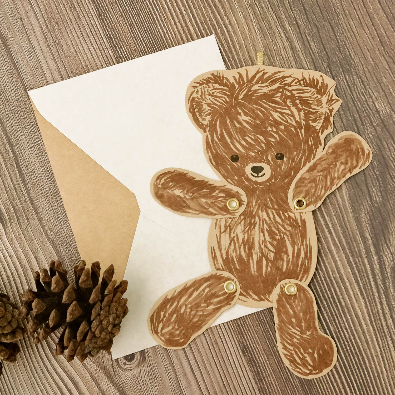 Osoblanco Articulated Bear Card - Brown