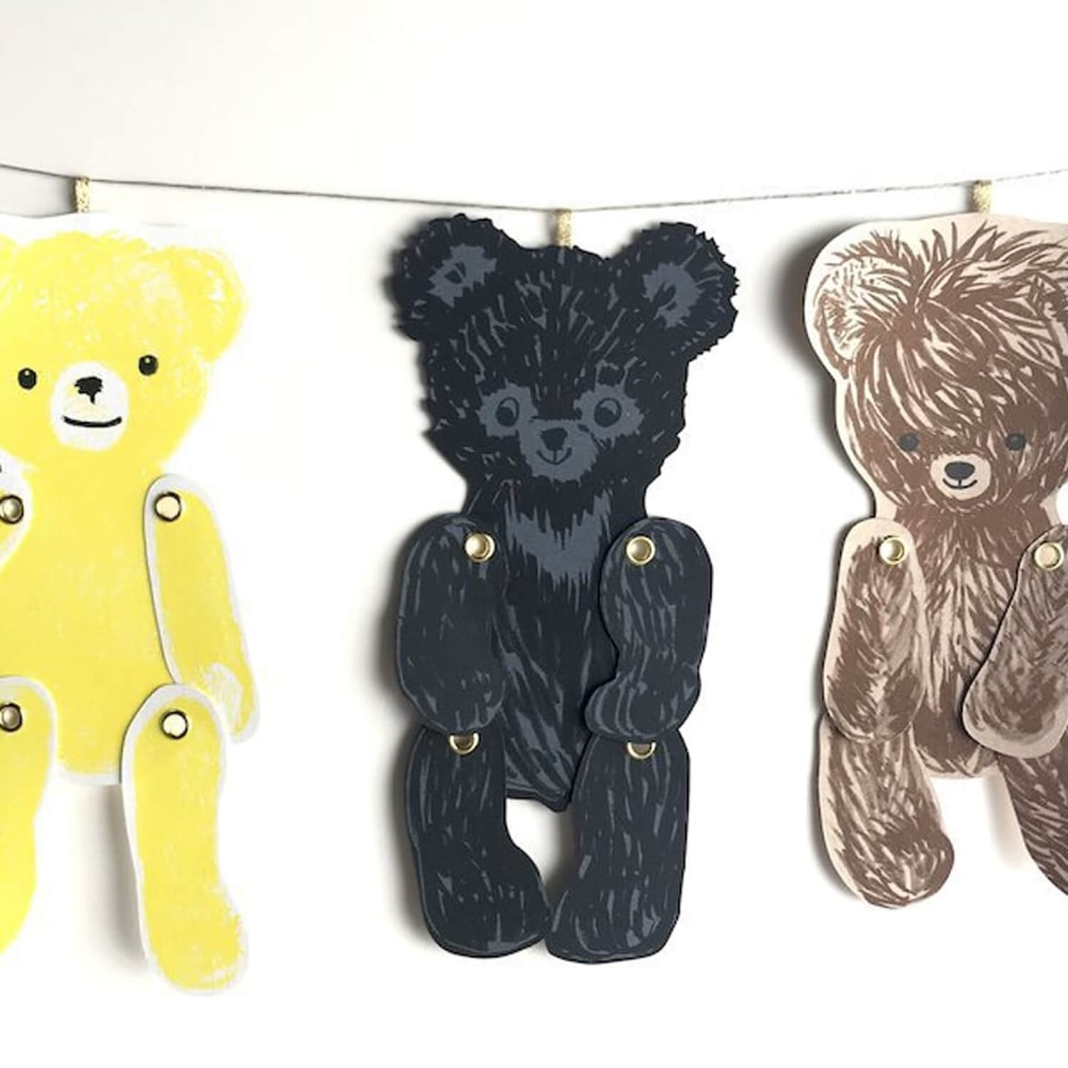 Osoblanco Articulated Bear Card - Yellow