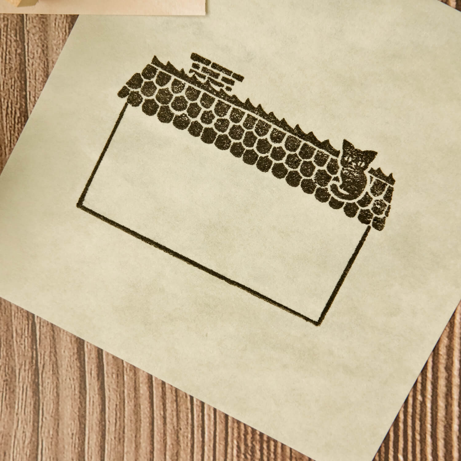 Osoblanco Frame Rubber Stamp - Roof & Cat