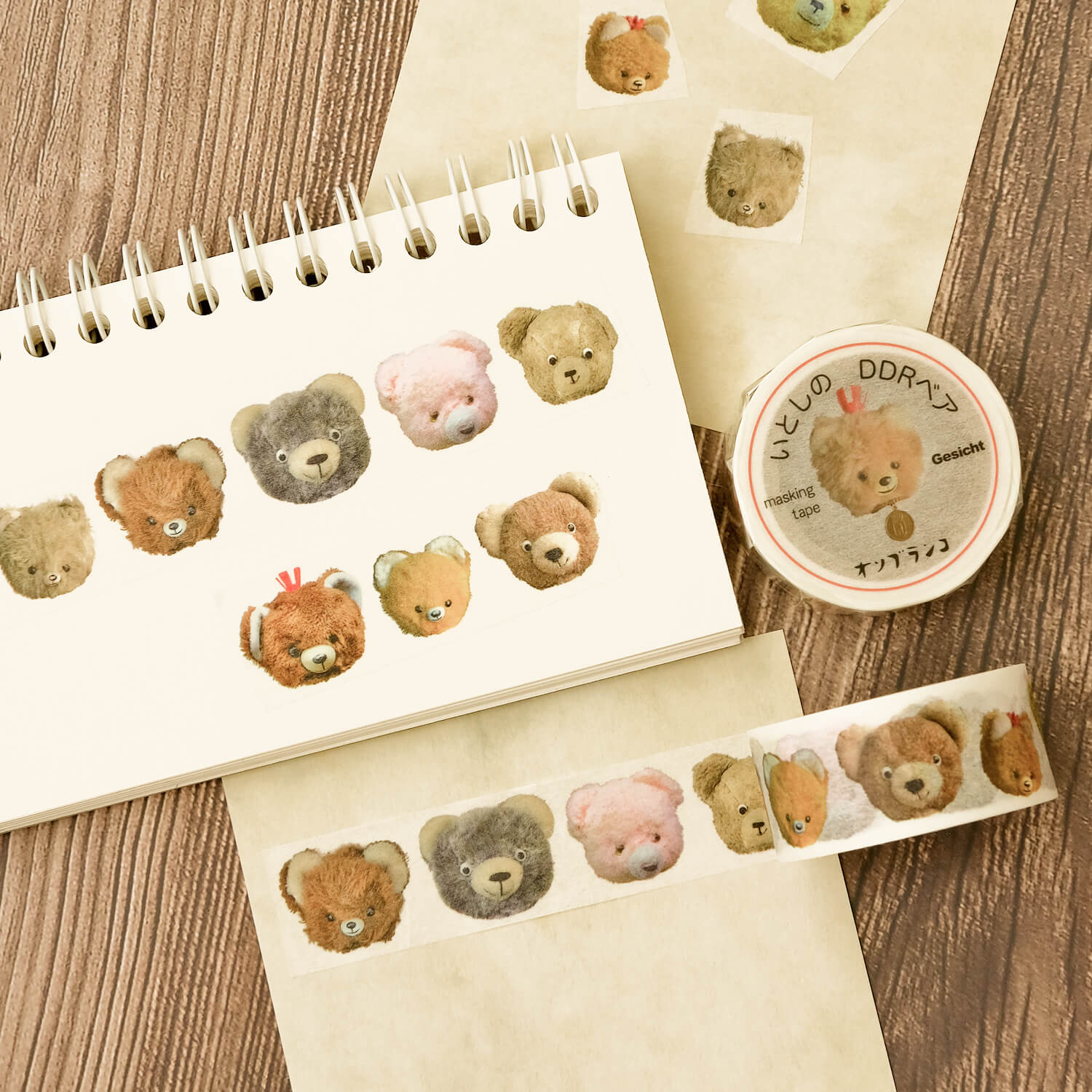 Osoblanco Masking Tape - Beloved DDR Bears - Faces