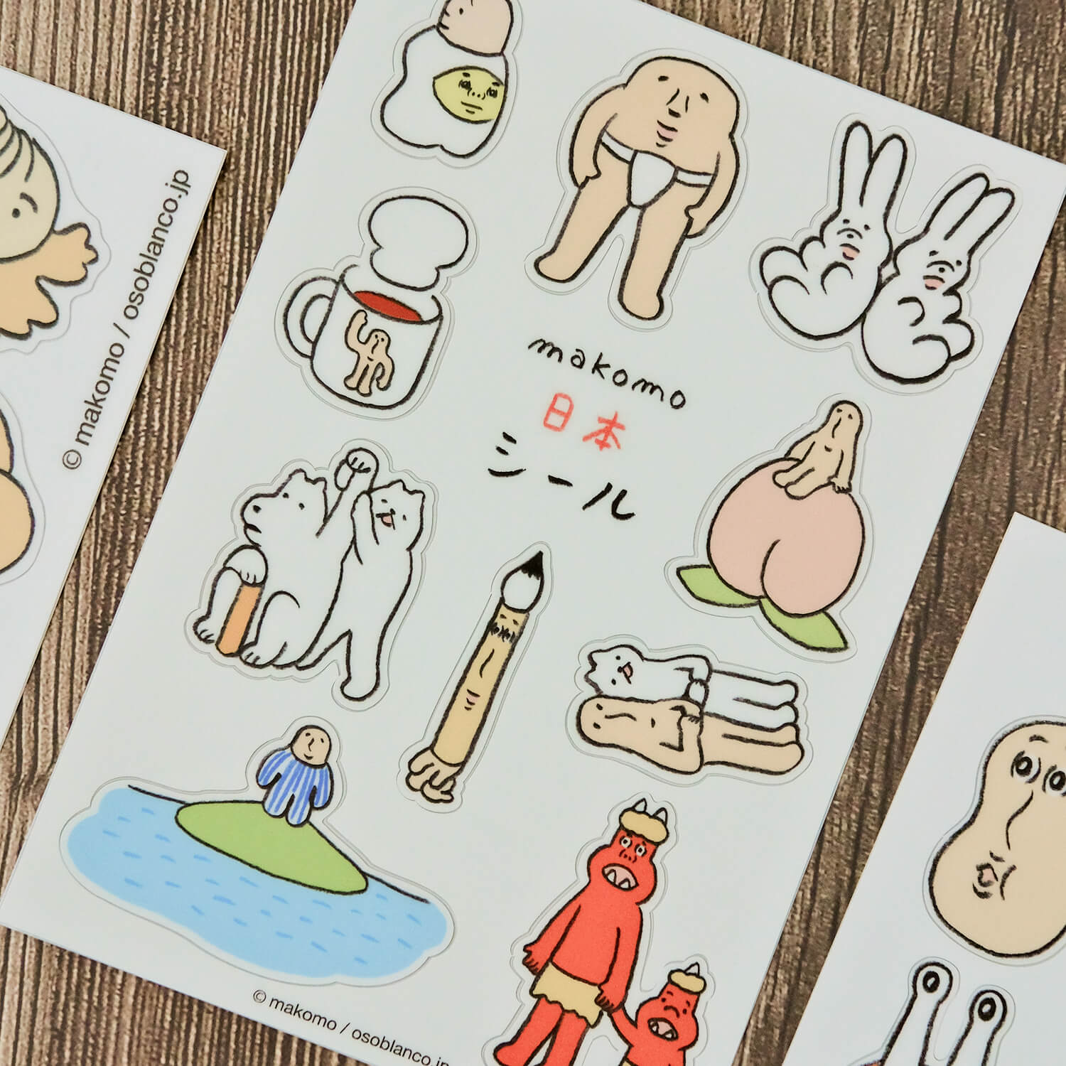 Osoblanco x Makomo A6 Sticker Sheet - Japan