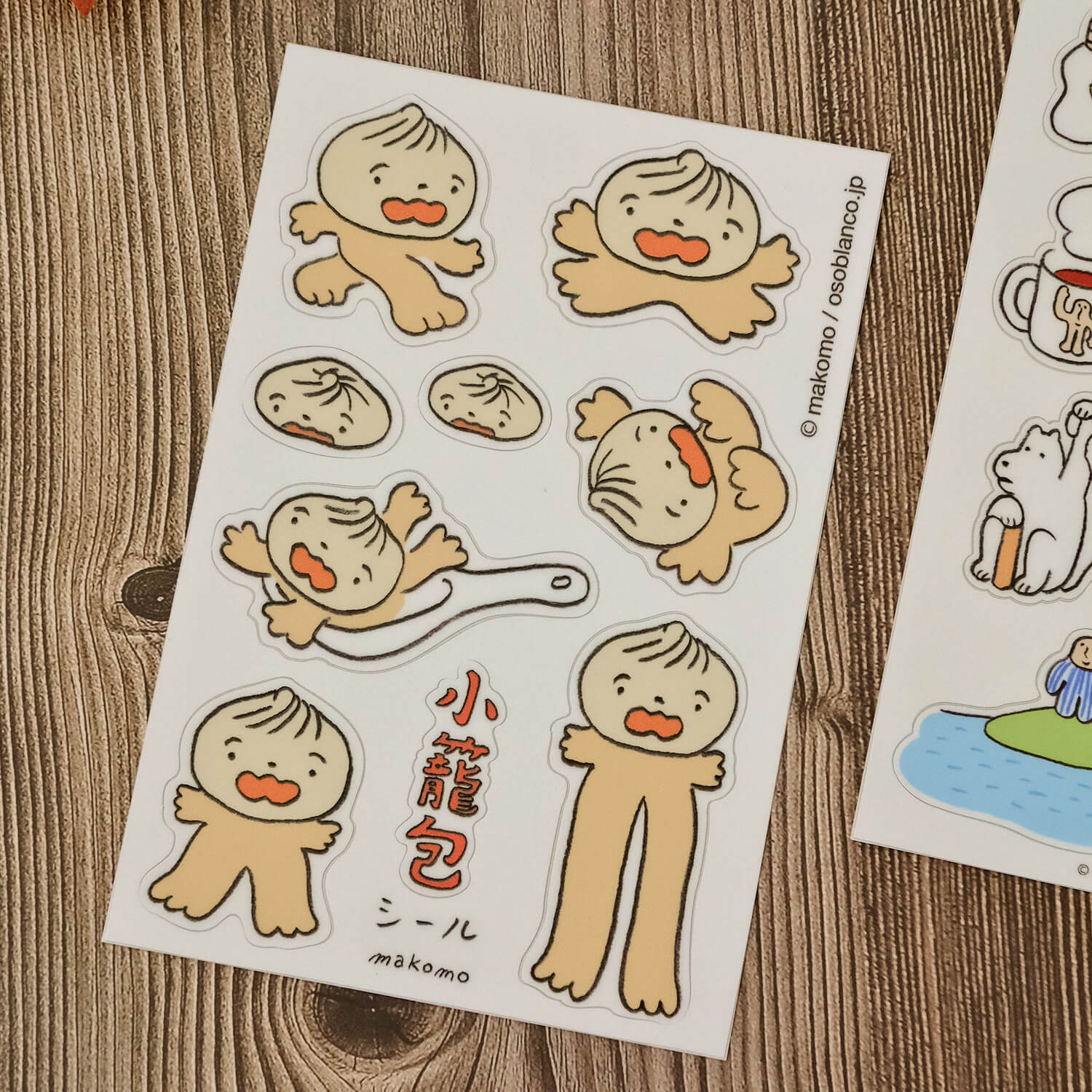 Osoblanco x Makomo A6 Sticker Sheet - Xiao Long Bao Boy