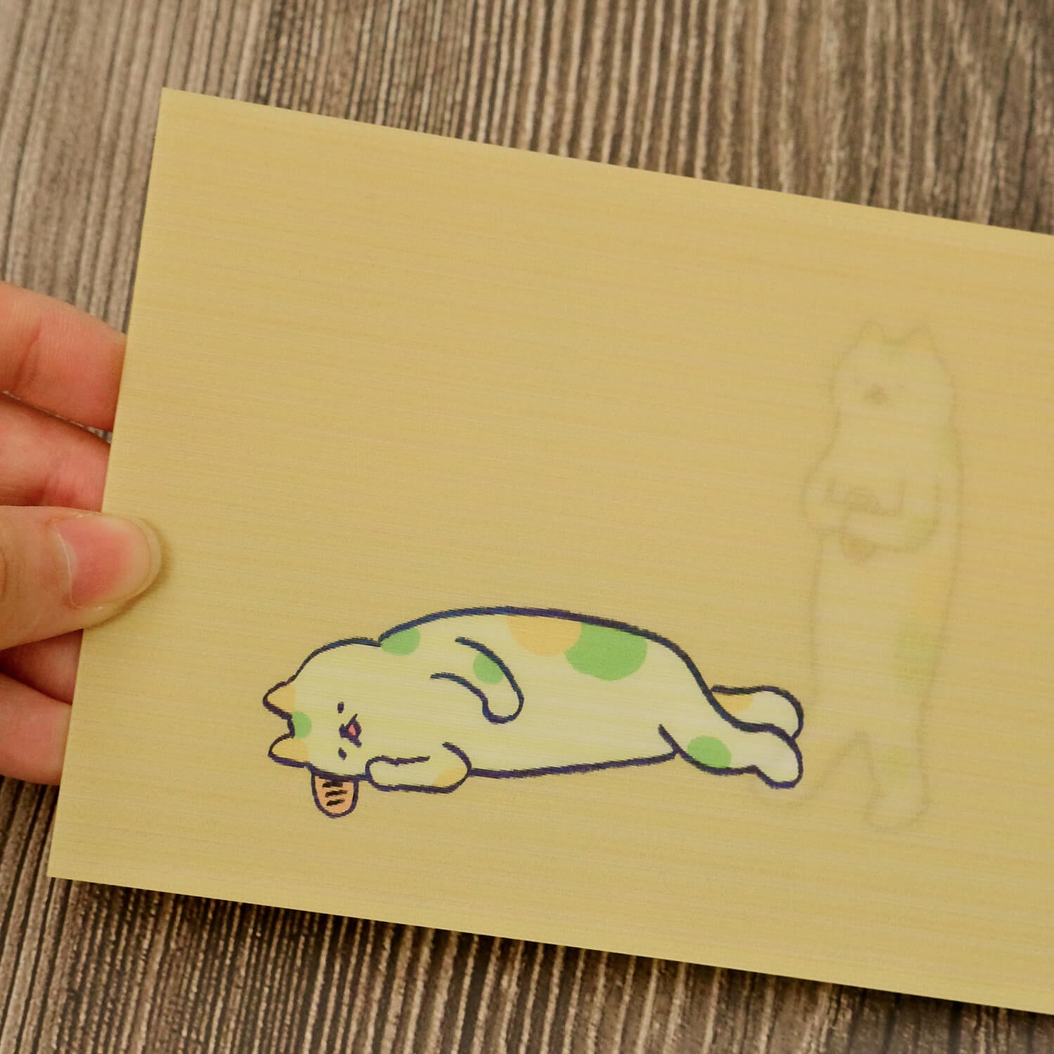 Osoblanco x Makomo Lenticular Postcard - The Cat Rolled Over