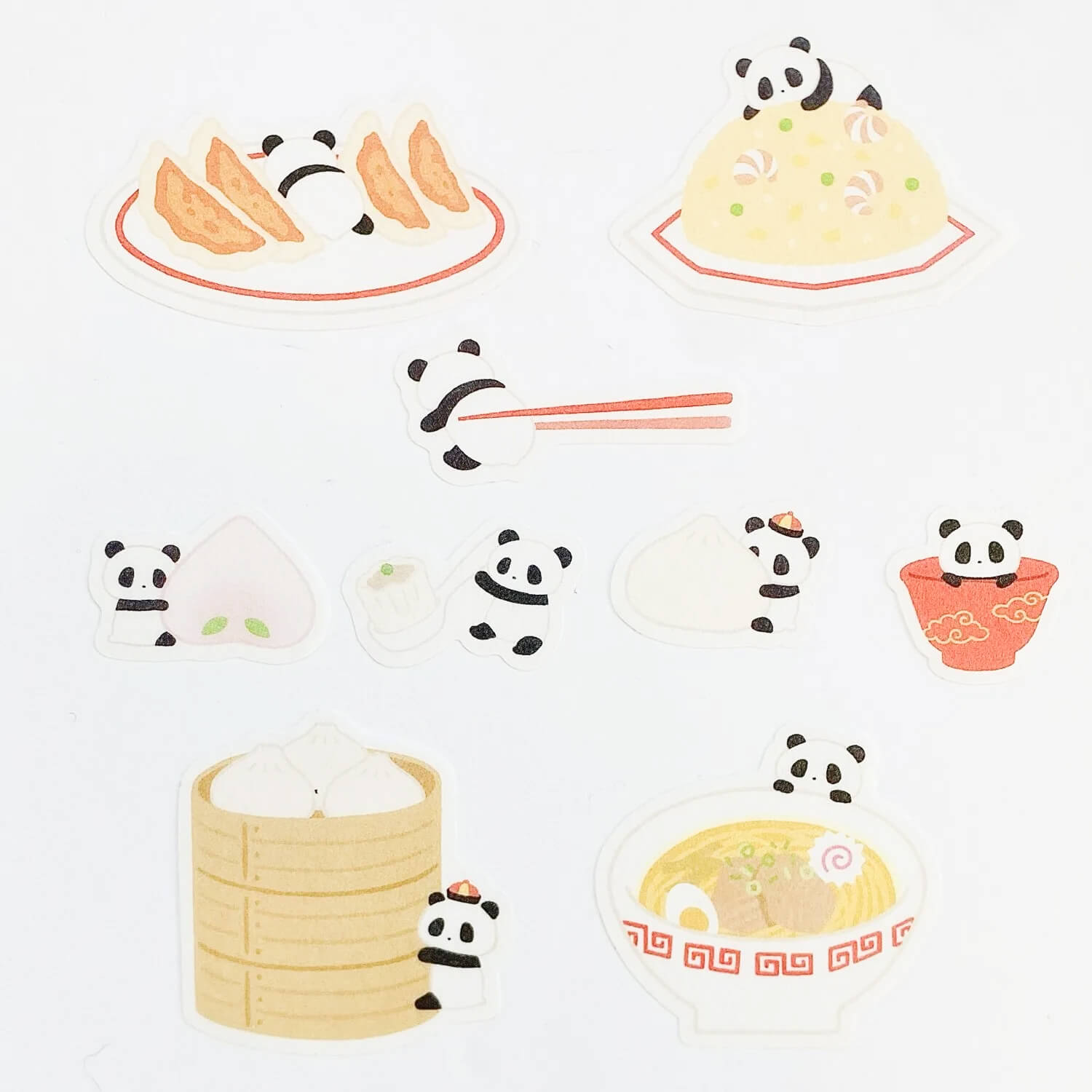 Papier Platz Flake Stickers – Panda Chinese Meal