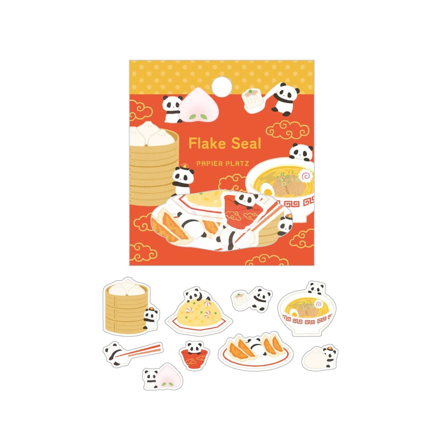 Papier Platz Flake Stickers – Panda Chinese Meal