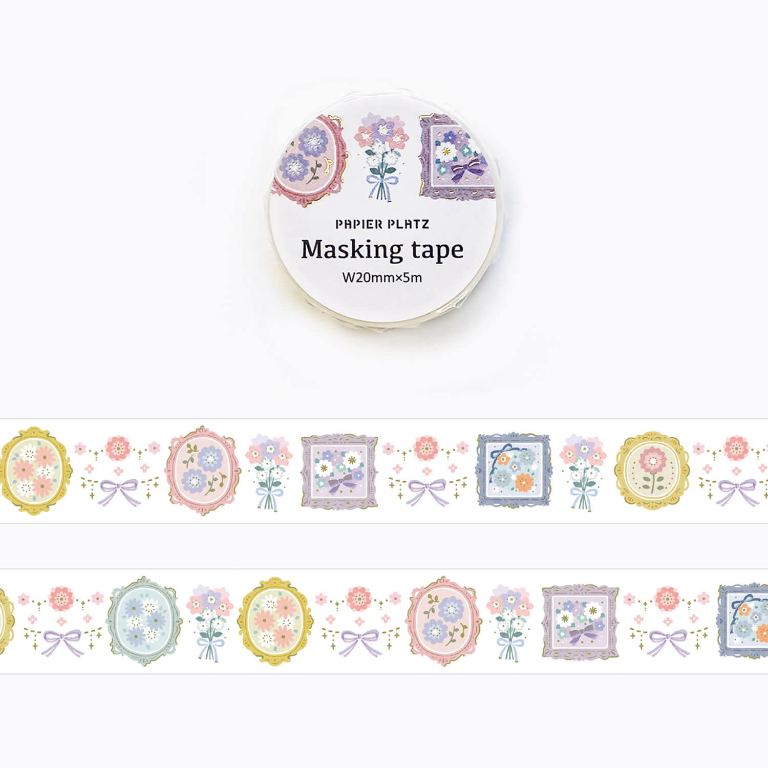 Papier Platz Papier Graphics Masking Tape – Floral Decorations (Gold Foil)