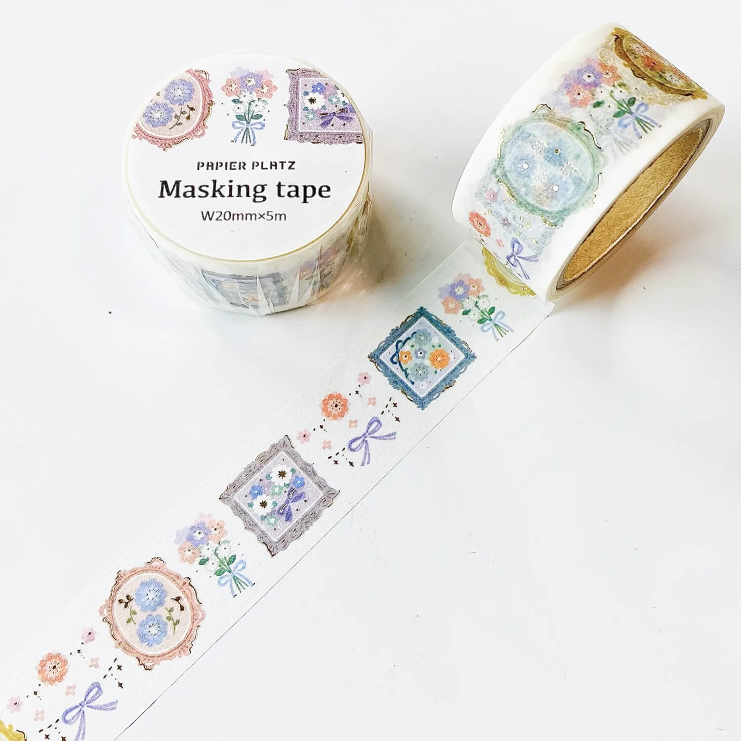 Papier Platz Papier Graphics Masking Tape – Floral Decorations (Gold Foil)