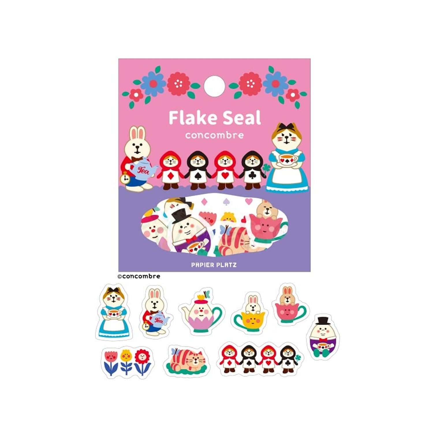 Papier Platz × Concombre Flake Stickers – Alice in Flowerland