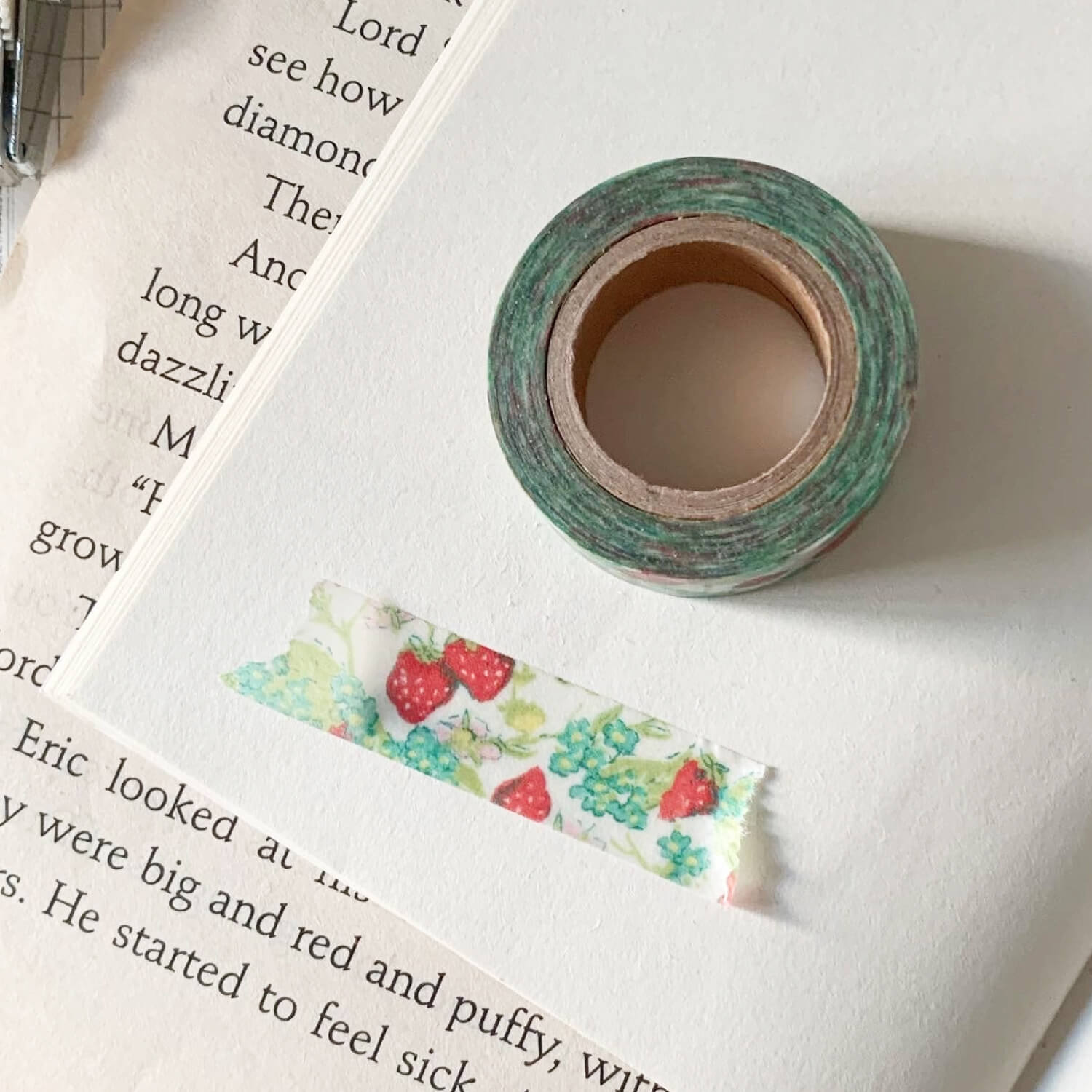 Popo Factory Strawberry Garden Green Masking Tape