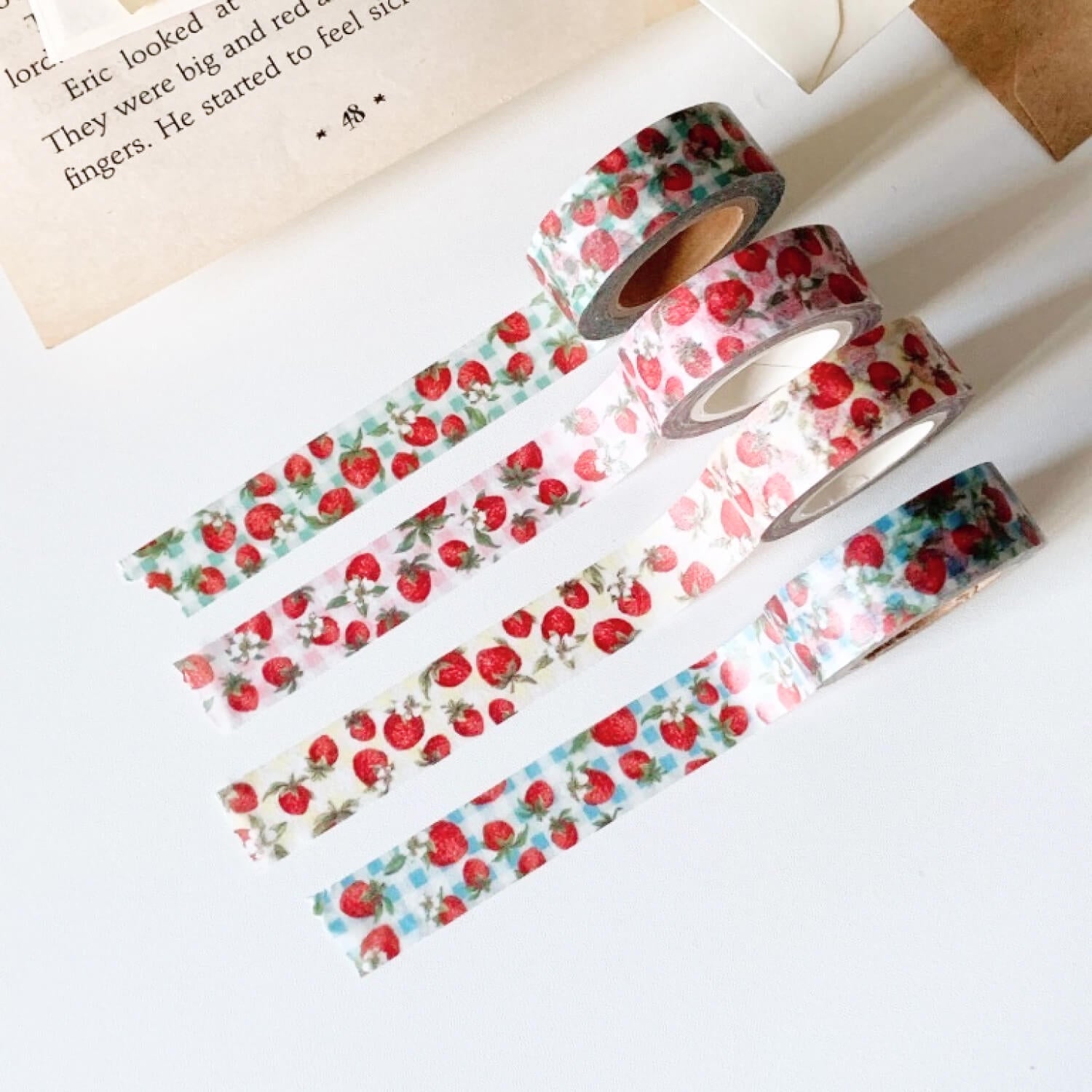 Popo Factory Strawberry Picnic Masking Tape – Blue