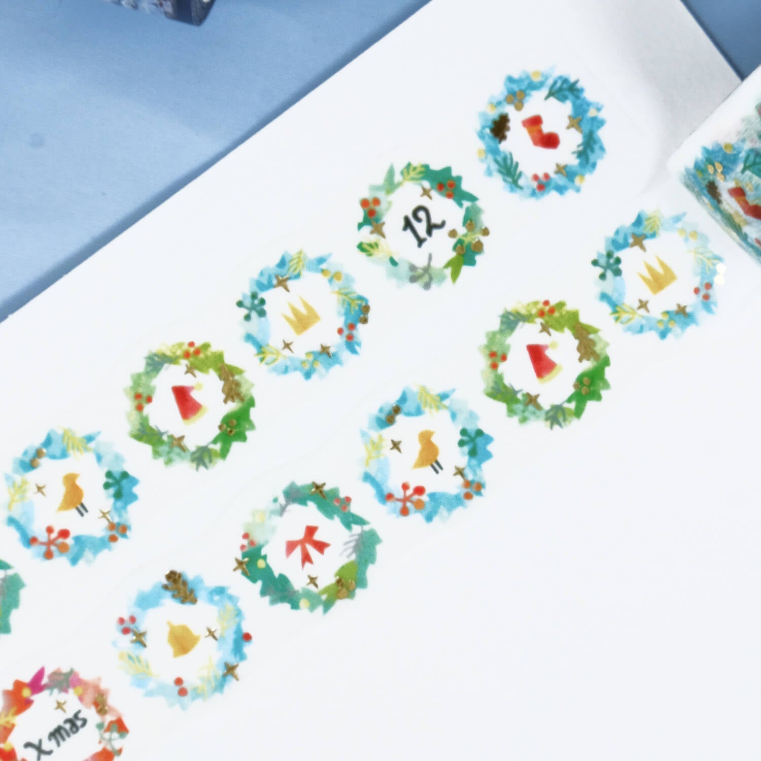 Round Top × Space Craft Masking Tape – Christmas Wreath