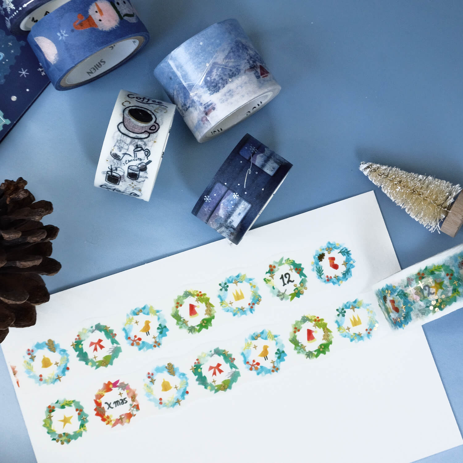 Round Top × Space Craft Masking Tape – Christmas Wreath