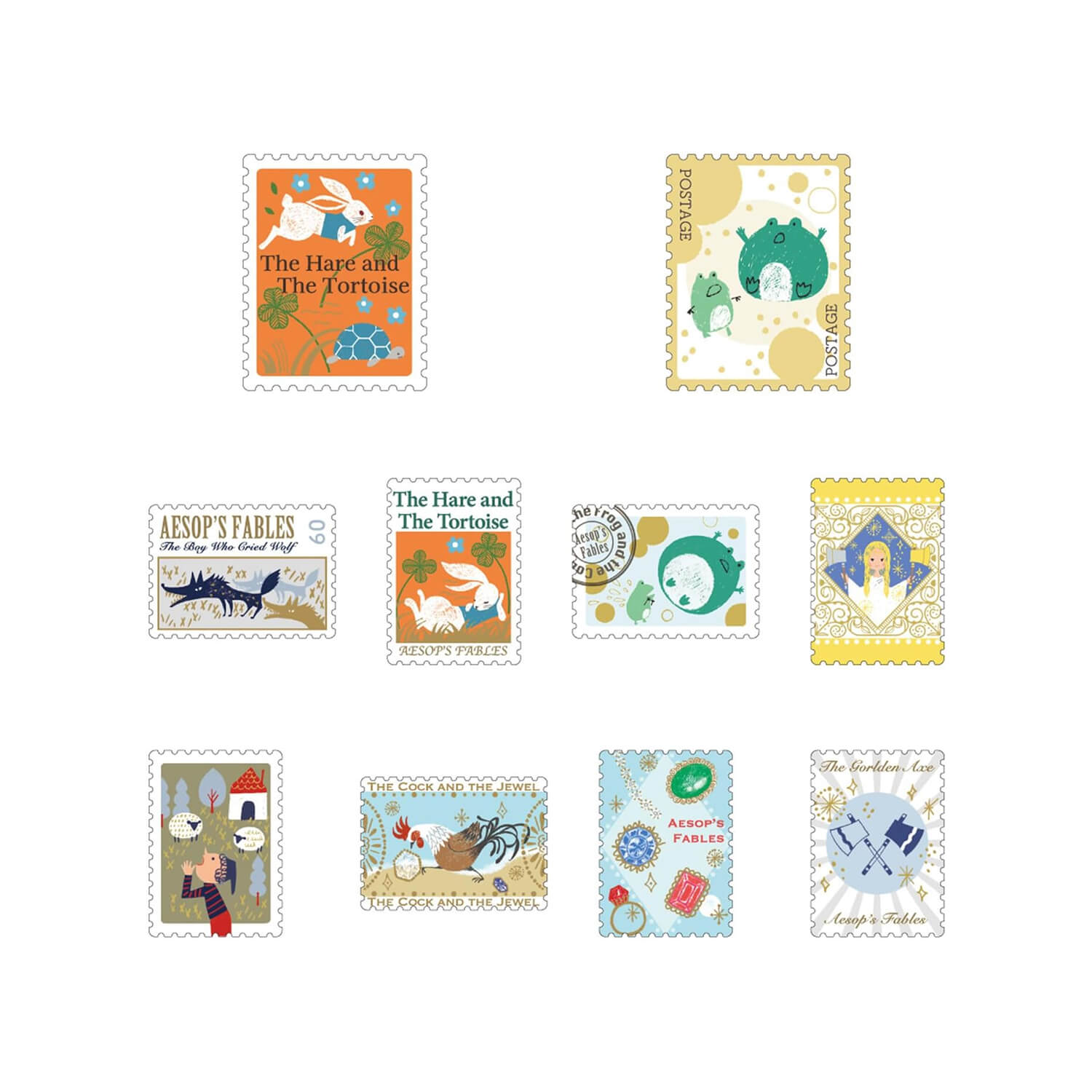 SEAL-DO Gold-Foil Flake Sticker - Aesop’s Fables Vol.2