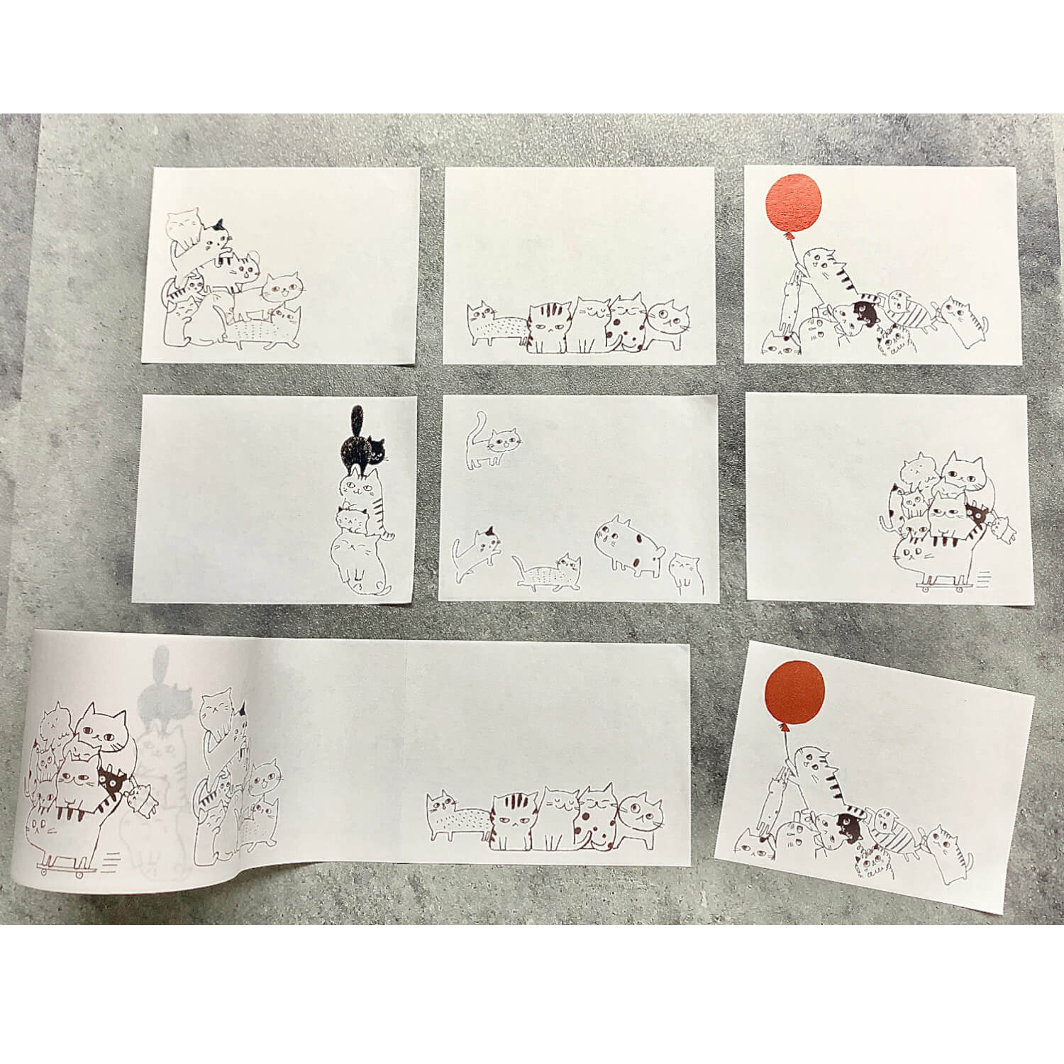 SEAL-DO Shinzi Katoh Sticky Notes Roll - Cat Hill