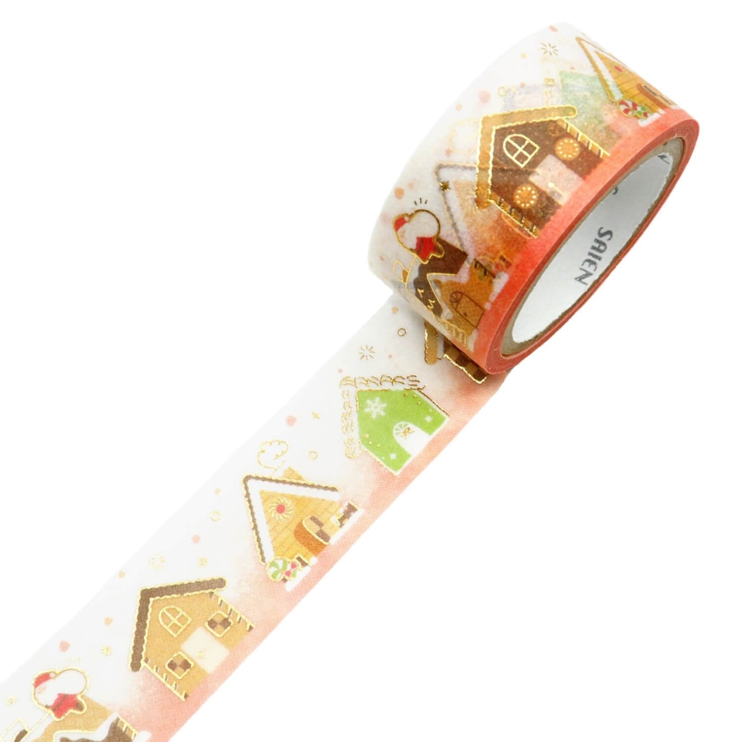 Saien Christmas Foil Masking Tape - Gingerbread House