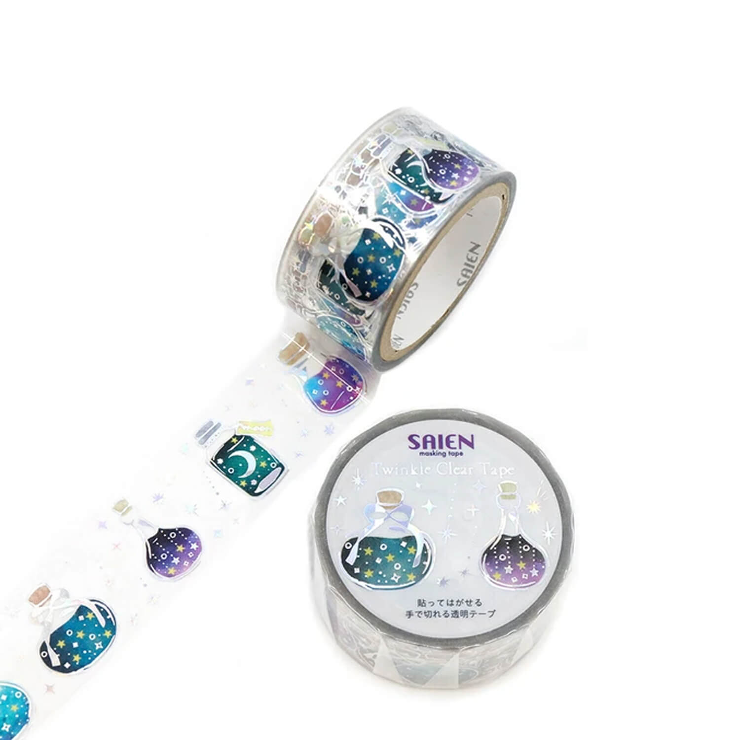 Saien Clear Masking Tape- Nostalgic Series - Starry Sky Bottle