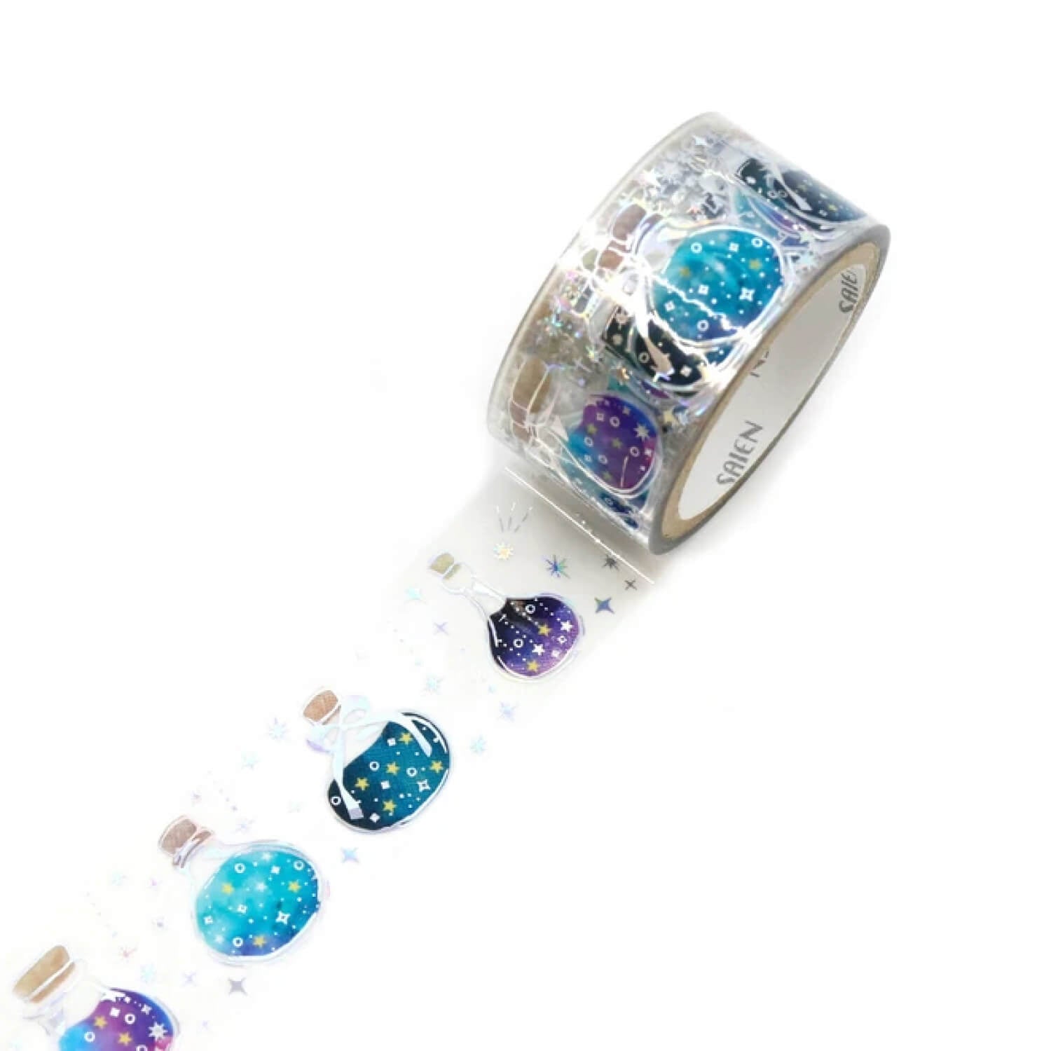 Saien Clear Masking Tape- Nostalgic Series - Starry Sky Bottle