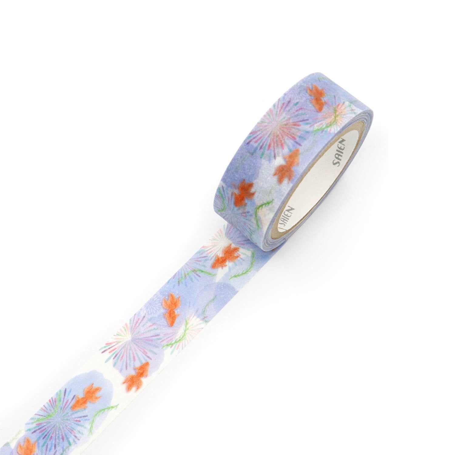 Saien Washi Tape – Goldfish and Fireworks (15 mm)