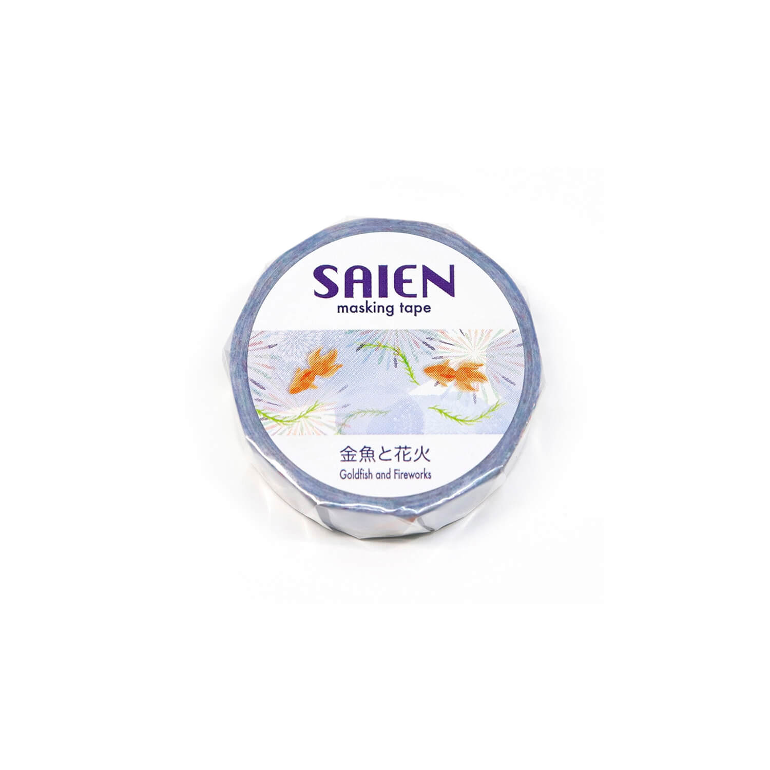 Saien Washi Tape – Goldfish and Fireworks (15 mm)