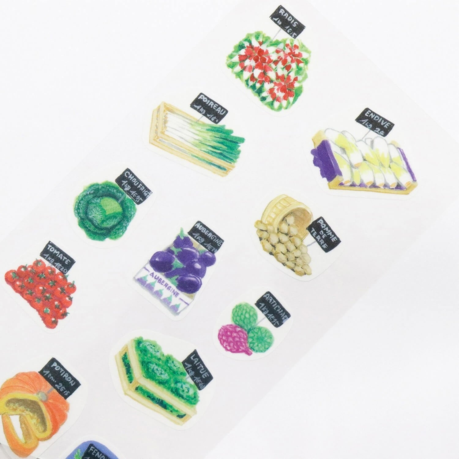 Saien x Kimiko Iguchi Masking Sticker Sheet - Produce Stand
