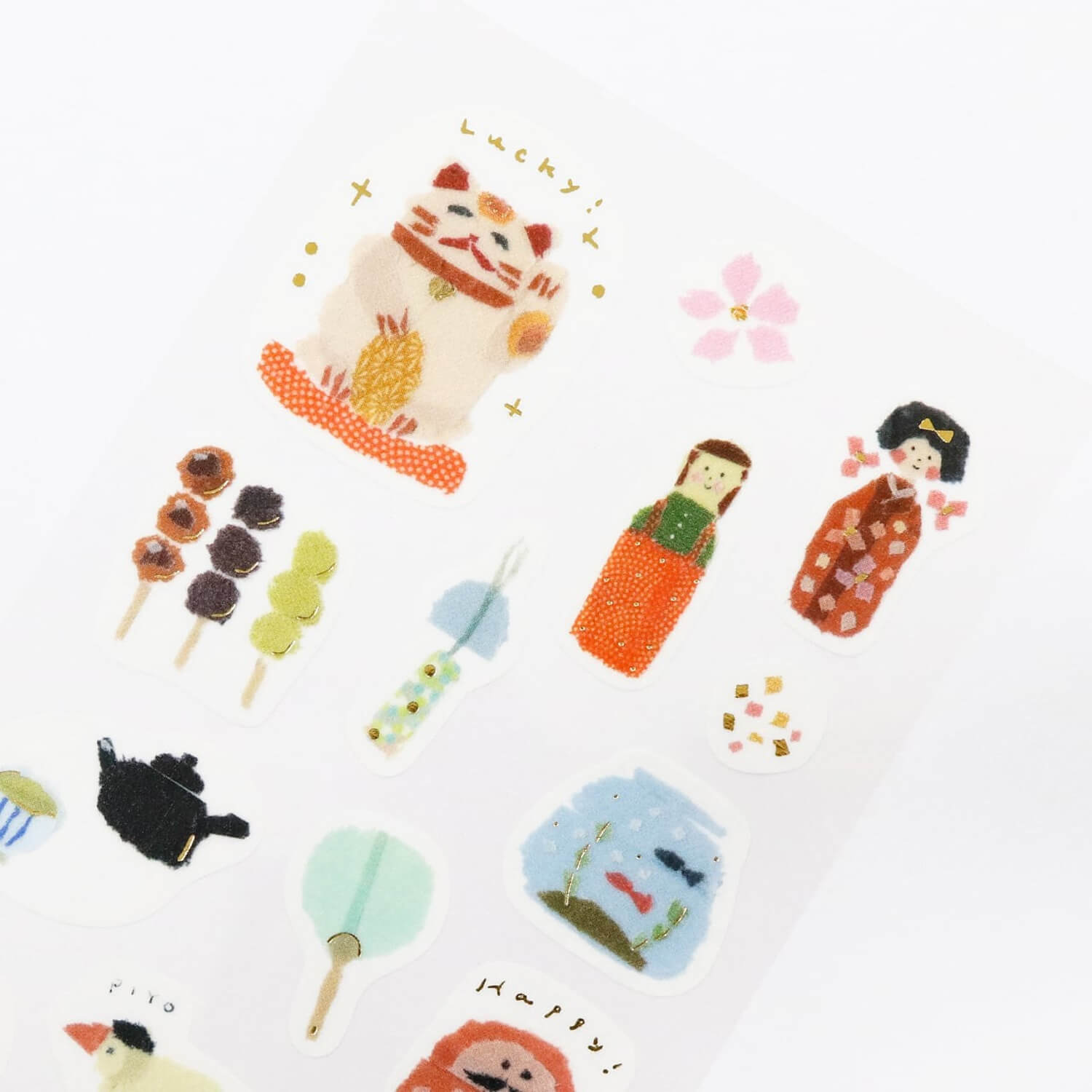 Saien × Miki Tamura Gold Foil Masking Sticker Sheet – Japan