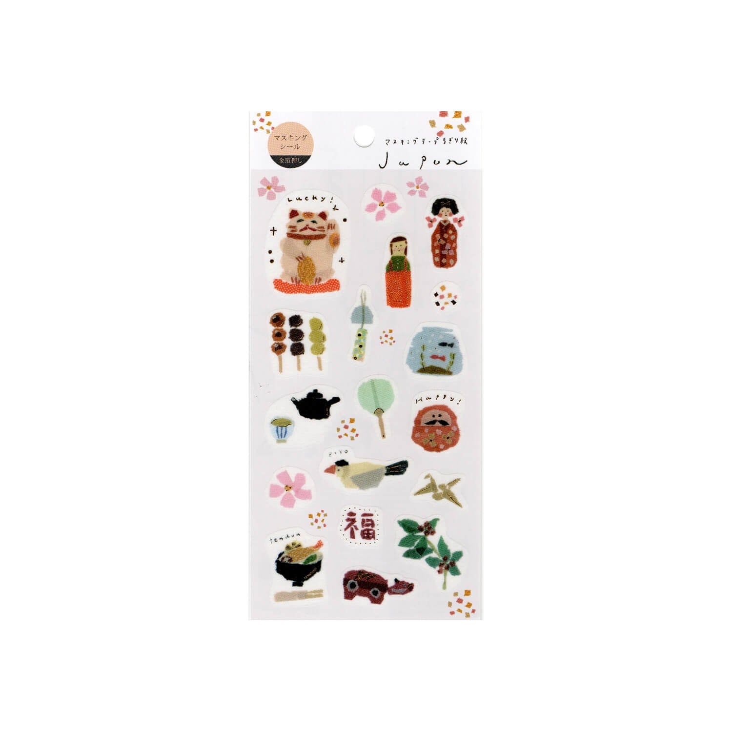 Saien × Miki Tamura Gold Foil Masking Sticker Sheet – Japan