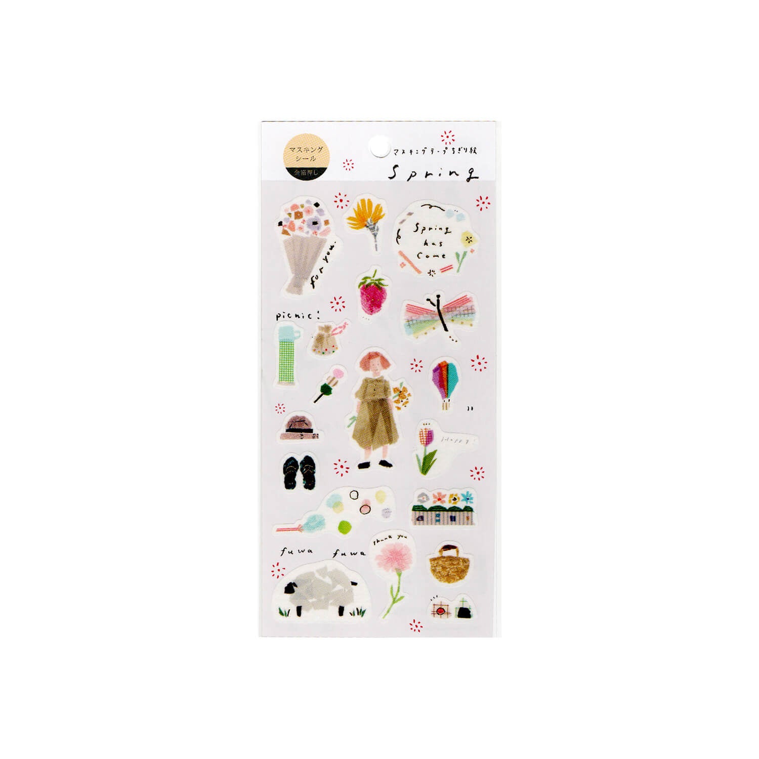 Saien × Miki Tamura Gold Foil Masking Sticker Sheet – Spring