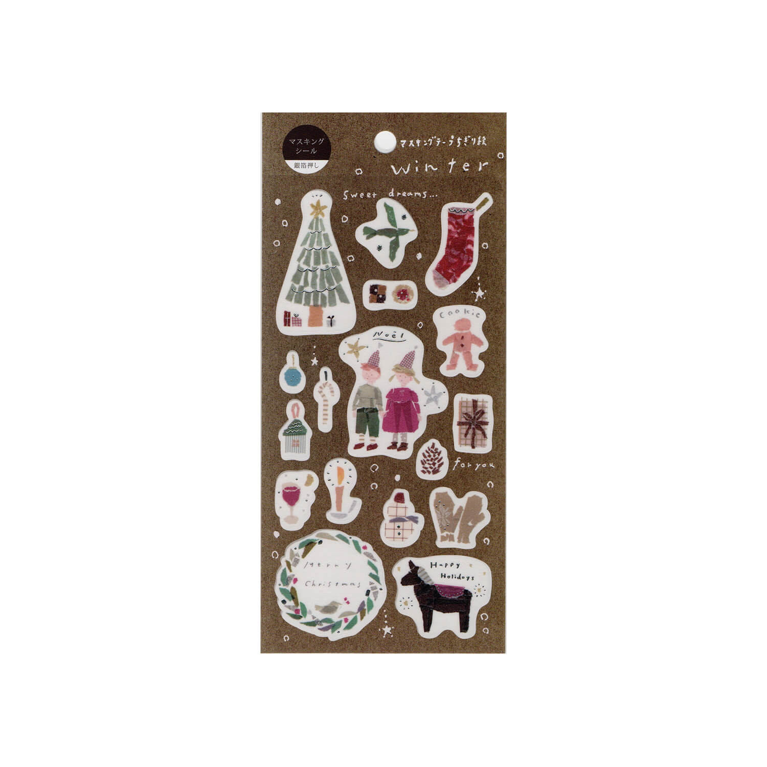 Saien × Miki Tamura Silver Foil Masking Sticker Sheet – Winter