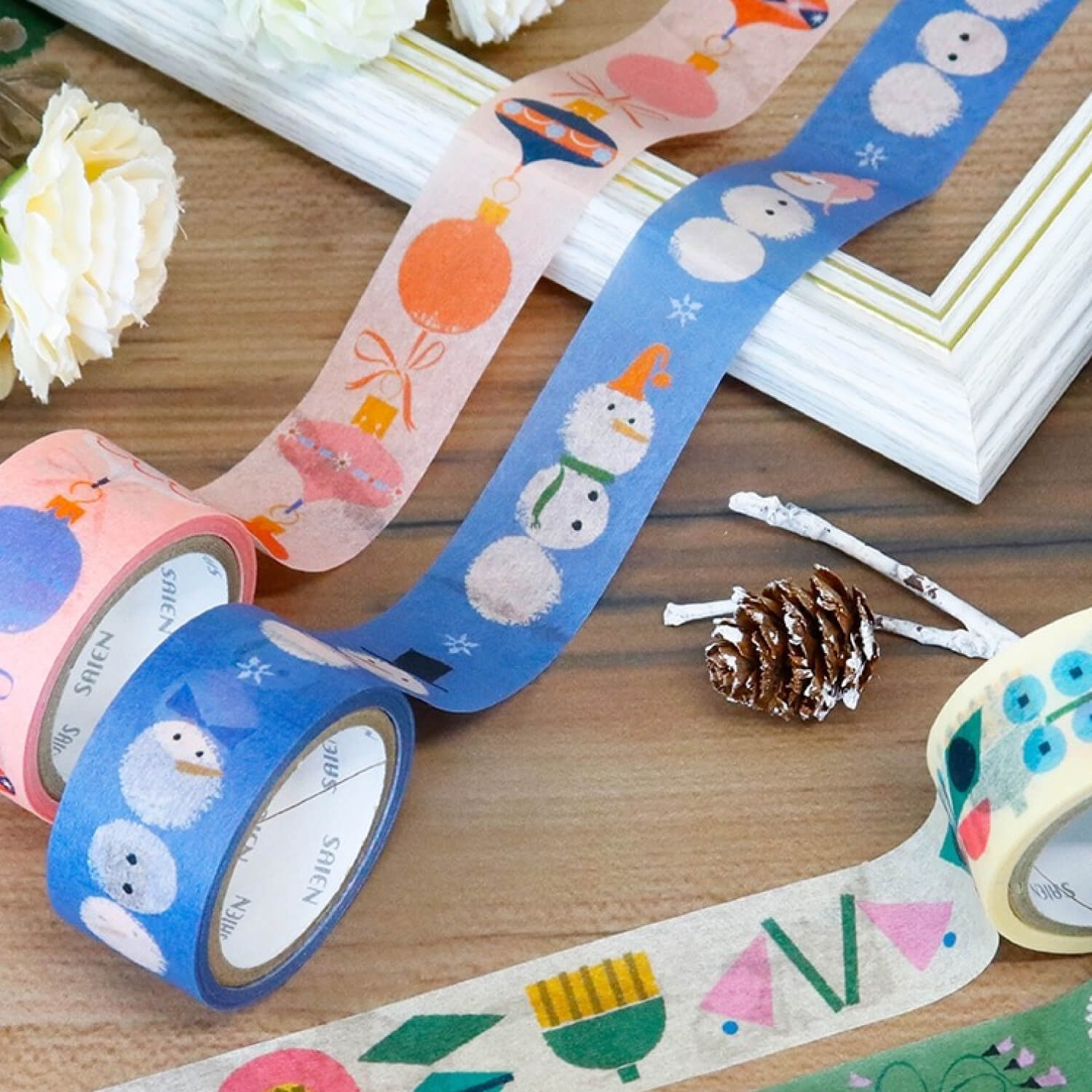 Saien × Mirva Malmgren Masking Tape - Snowman