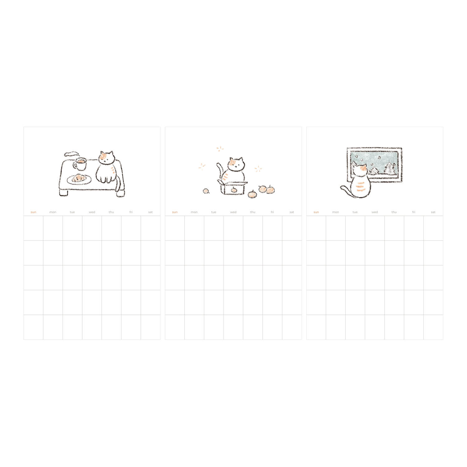 Suatelier Monthly Plan Calendar Sticker – 12 Sheets