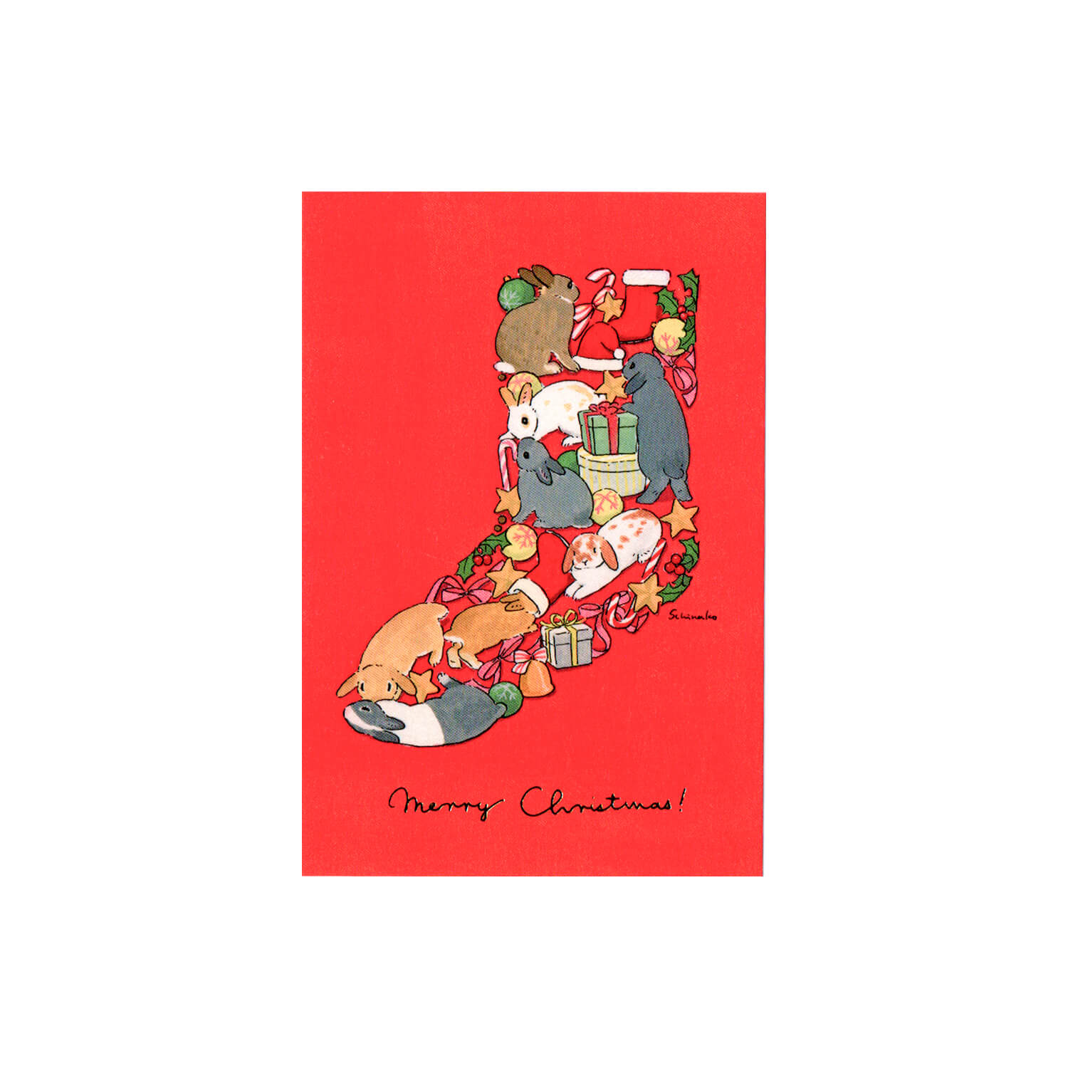 Schinako Moriyama Christmas Postcard – Stocking