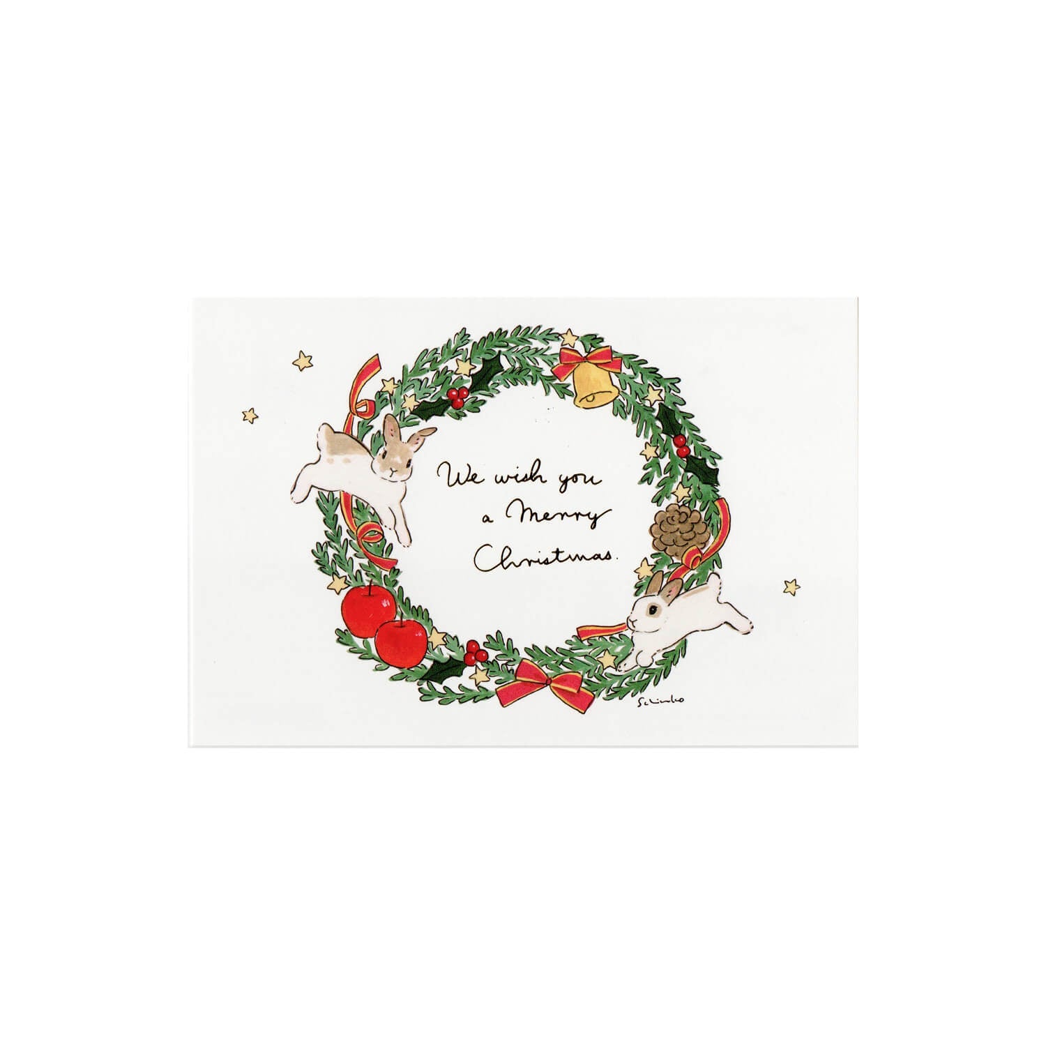 Schinako Moriyama Christmas Postcard – Wreath