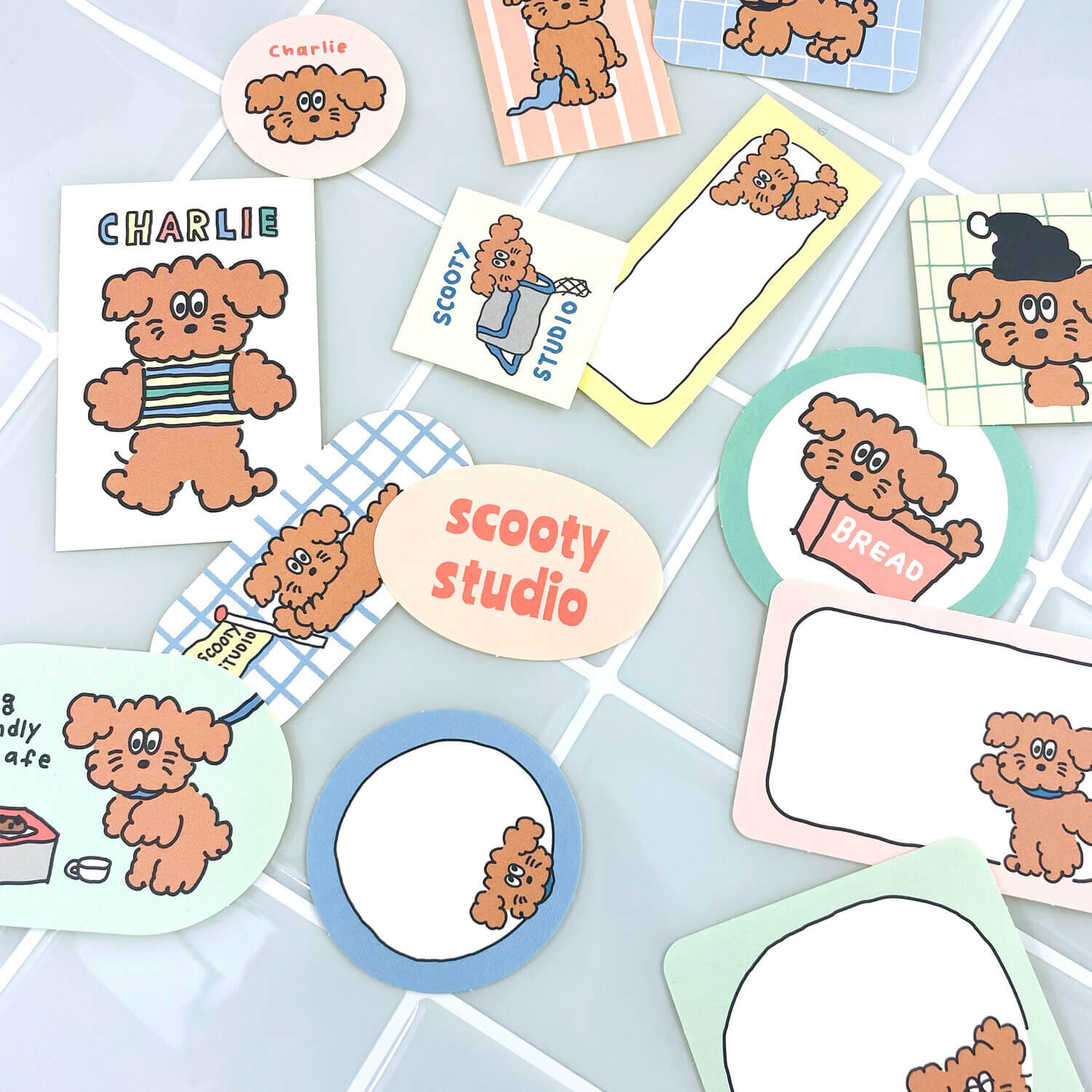 Scooty Studio Flake Sticker Set – Charlie