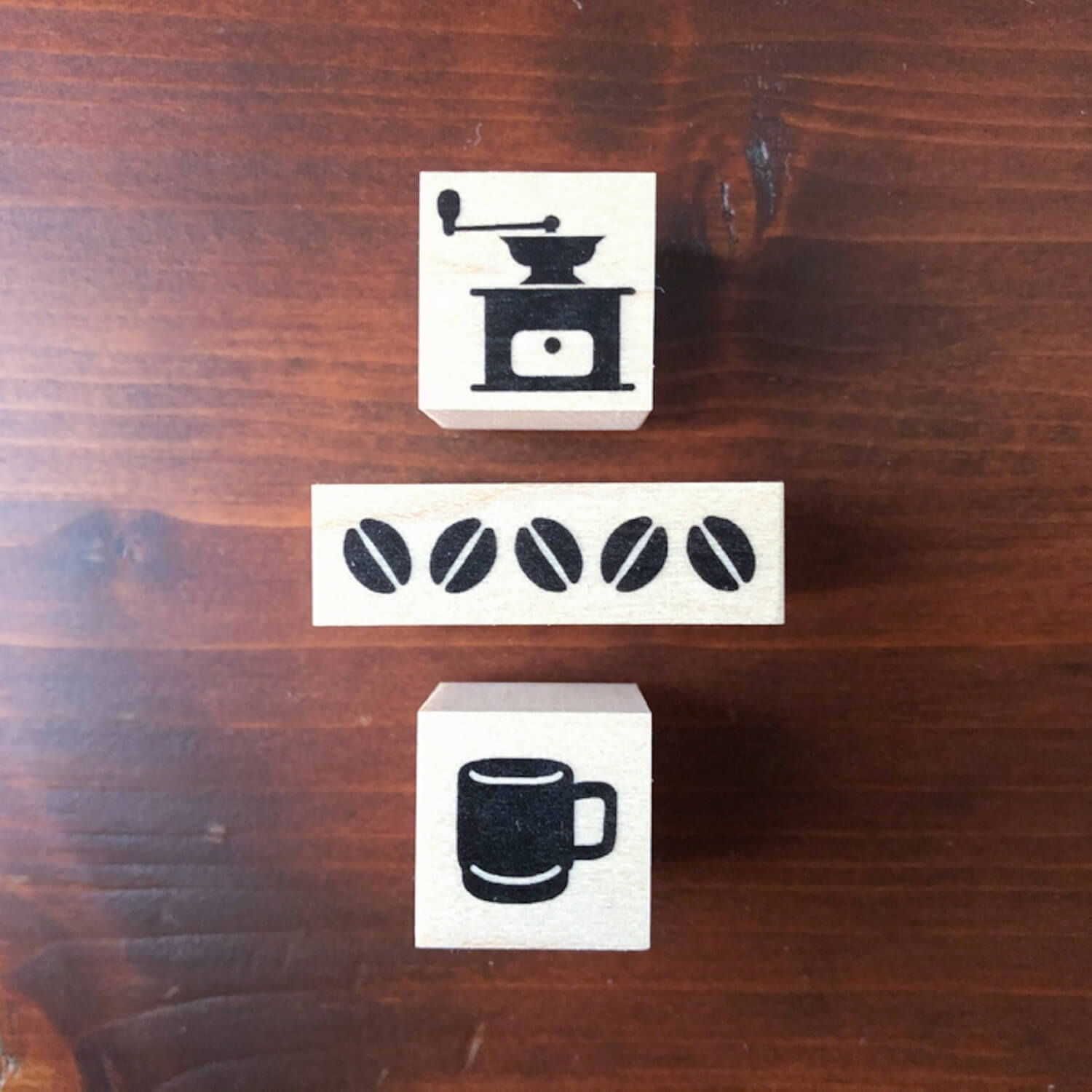 Fukuwake Rubber Stamp Set – Coffee Trio (3 Pieces)