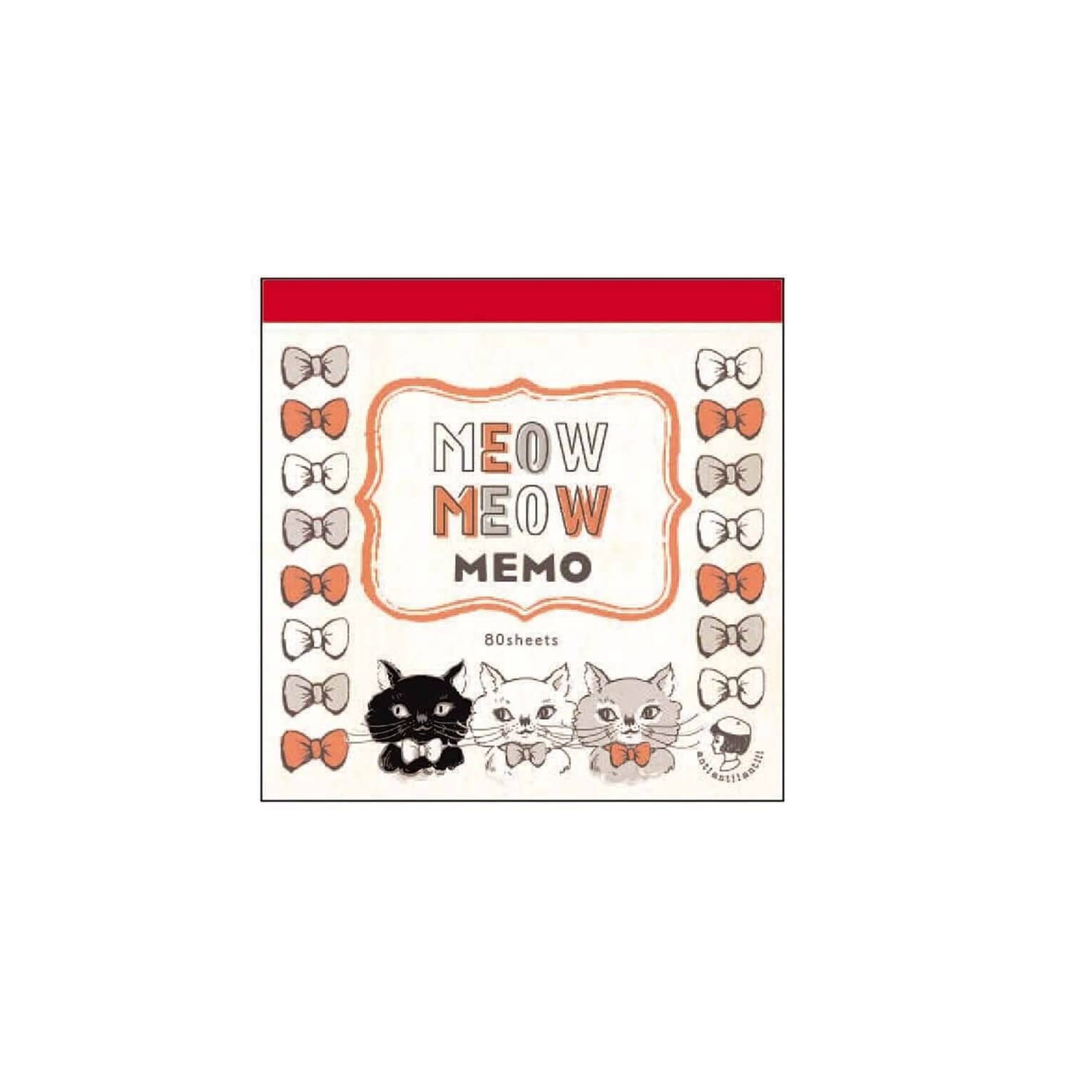 Square Memo Pad – Meow Meow Monochrome