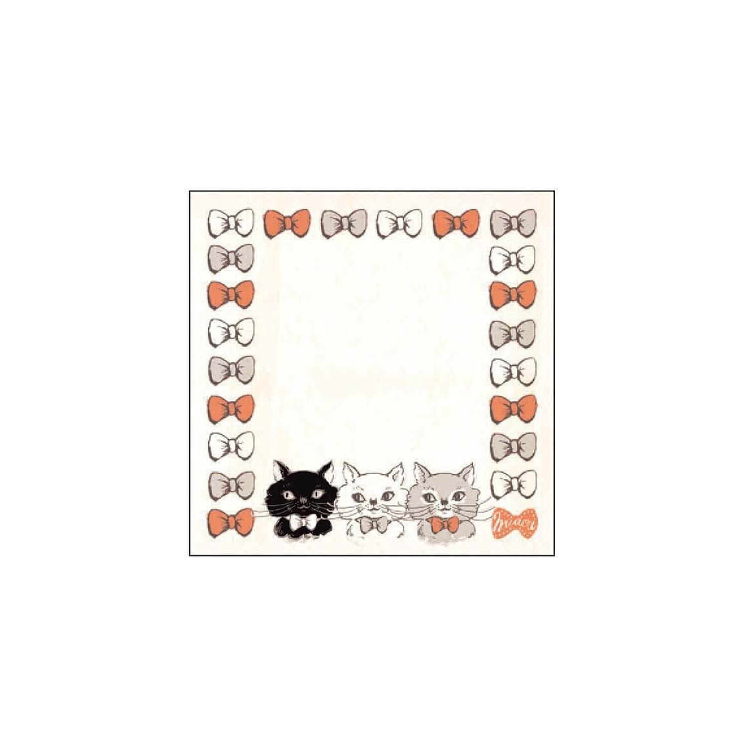 Square Memo Pad – Meow Meow Monochrome