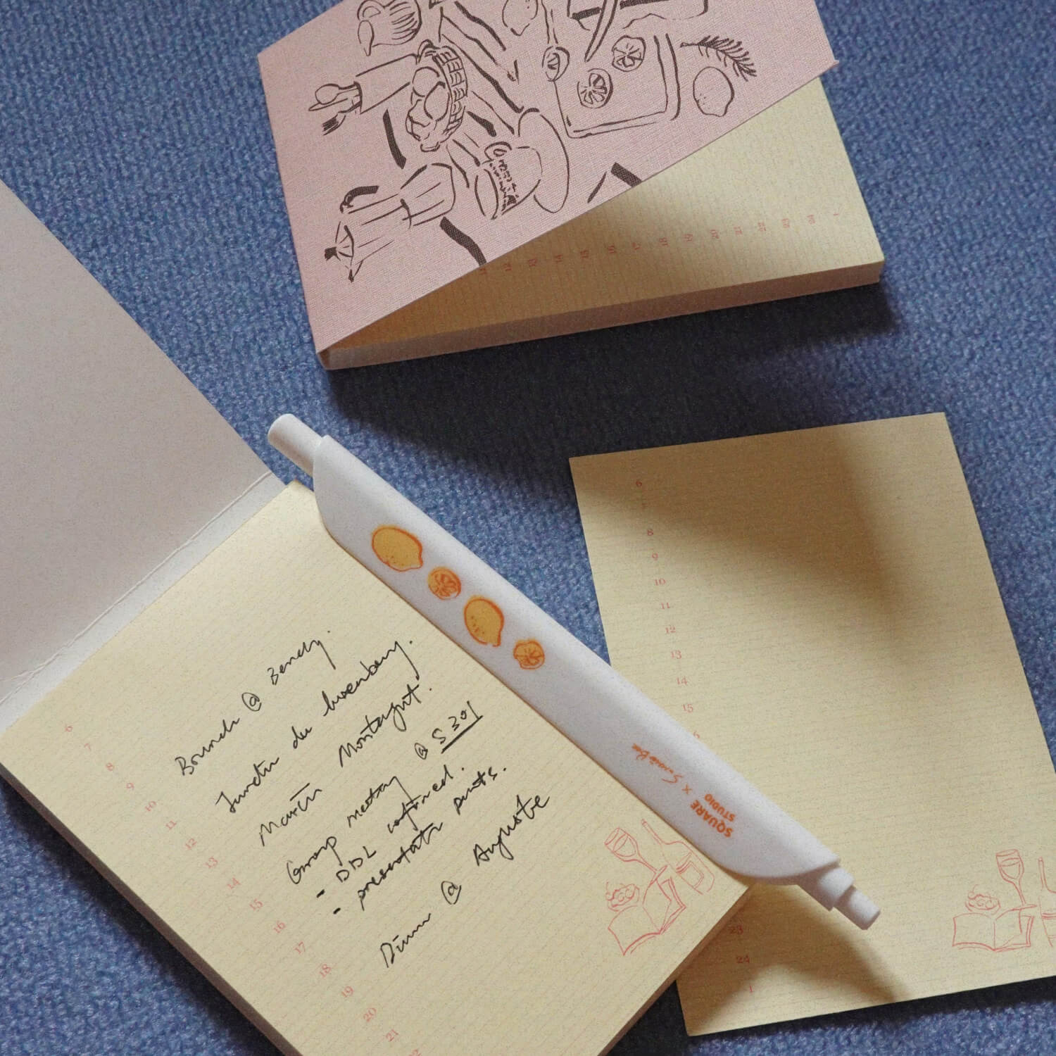 Square Studio Leisure Days Memo Pad - Rosy Lemon Timeline