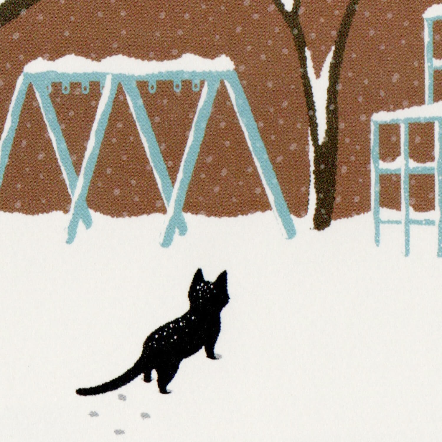Tabineko Postcard - Snow Jungle Gym