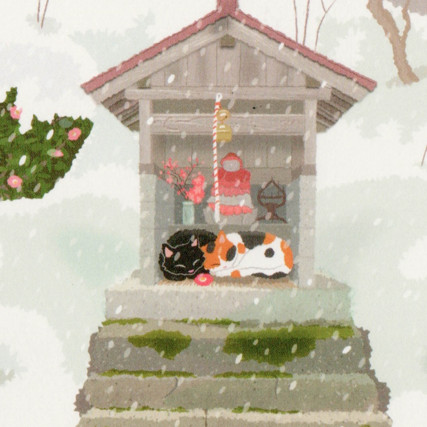 Tabineko Postcard - Waiting for Spring