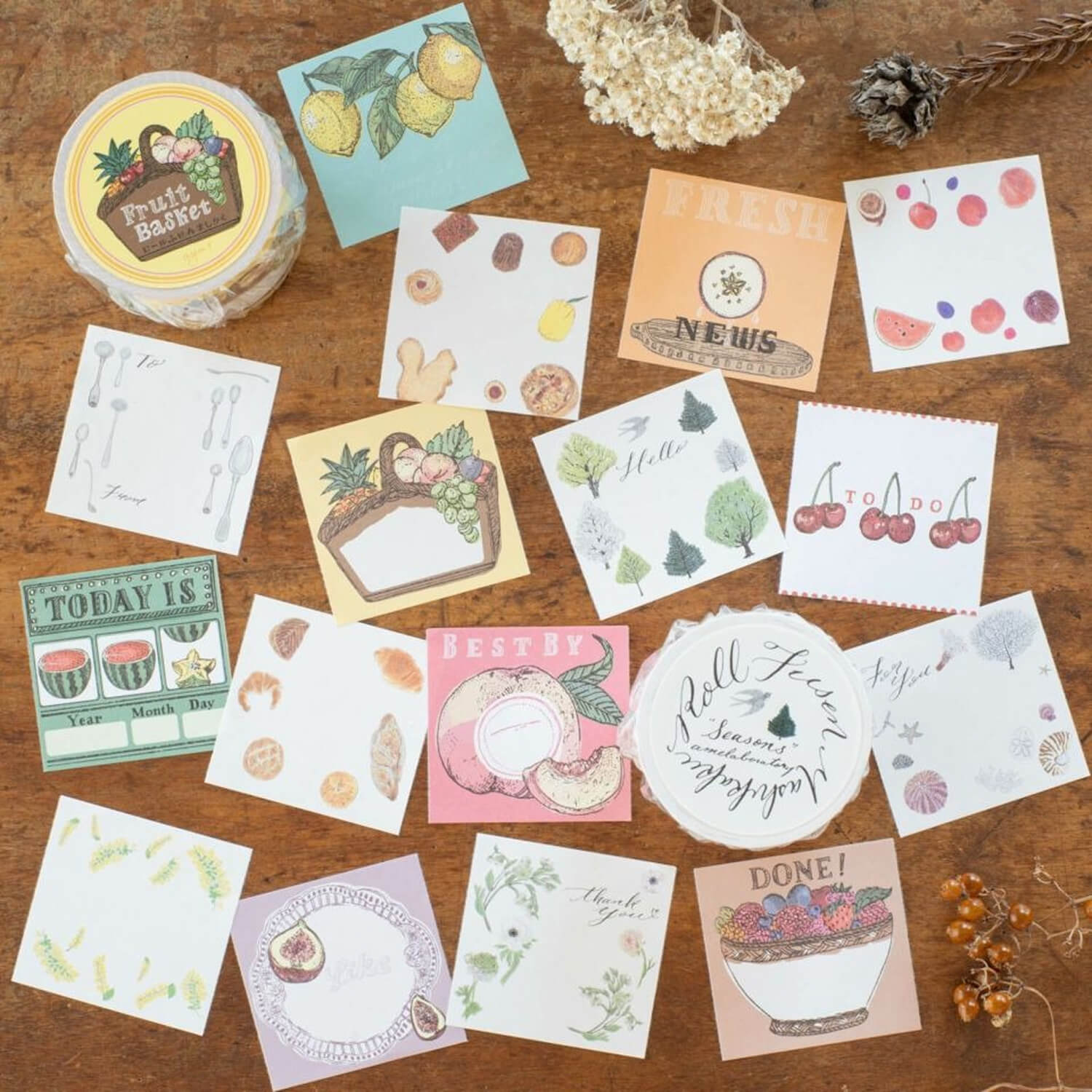 Tegamisha x Aya Inoue Square Roll Sticky Notes – Fruit Basket | All ...