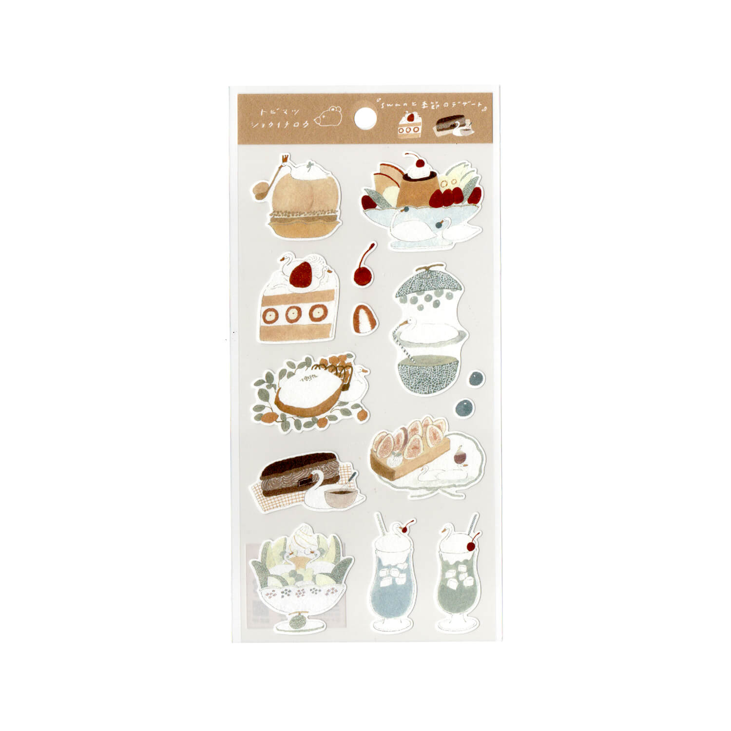 Tobimatsu Shoichiro Cotton Paper Sticker – Swan and Seasonal Desserts