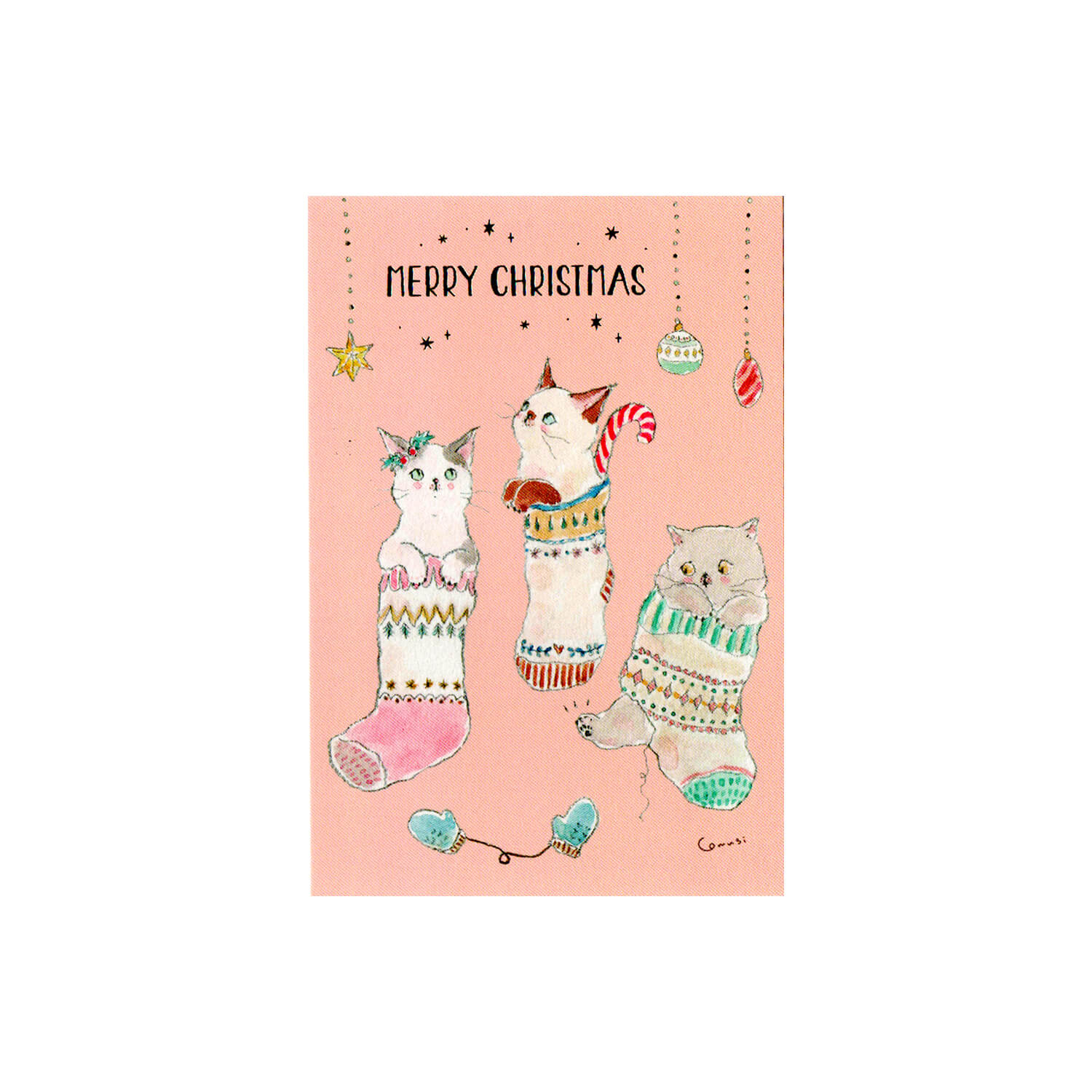 Tocoro Comugi Christmas Postcard – Stocking Cat