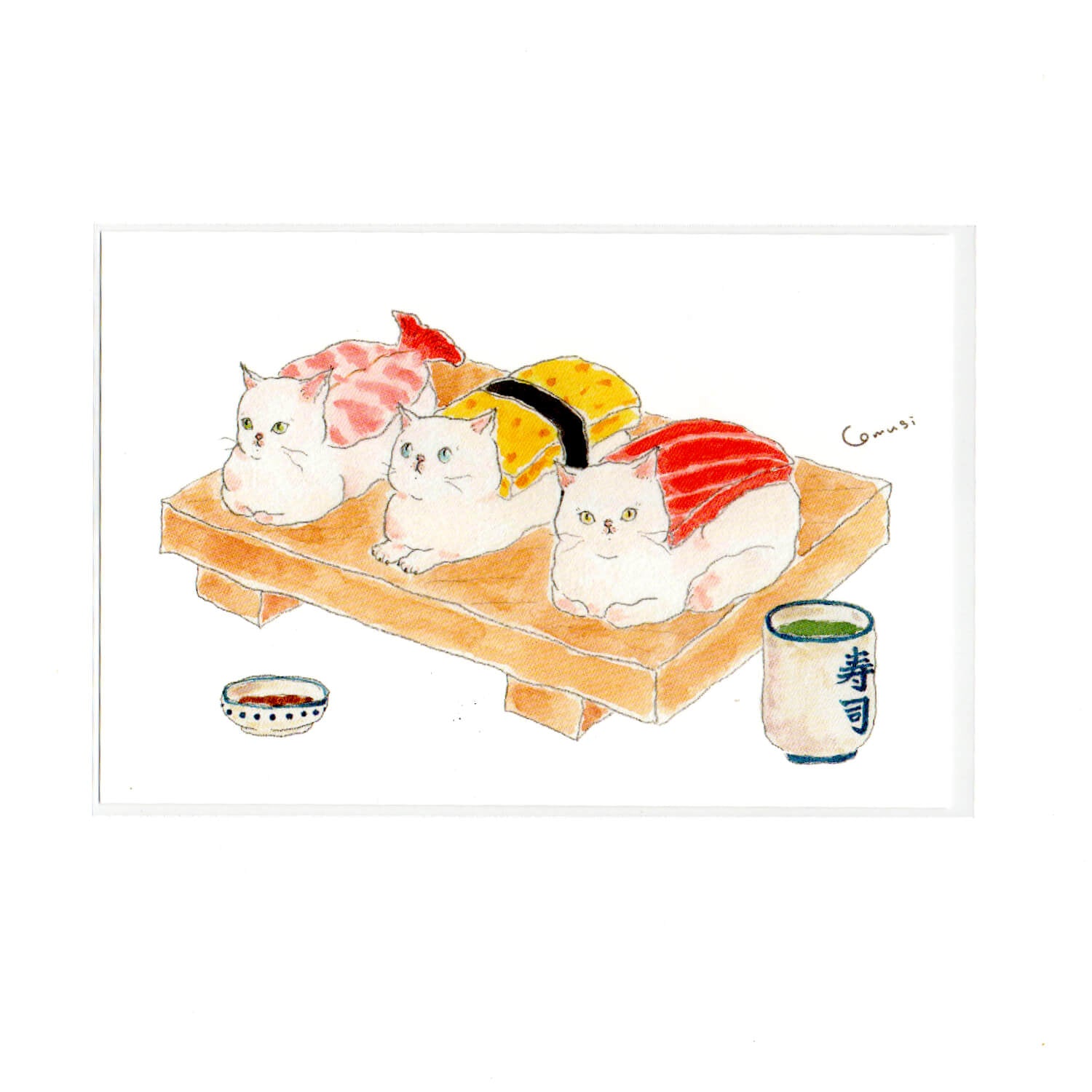 Tocoro Comugi Postcard – Sushi Cat
